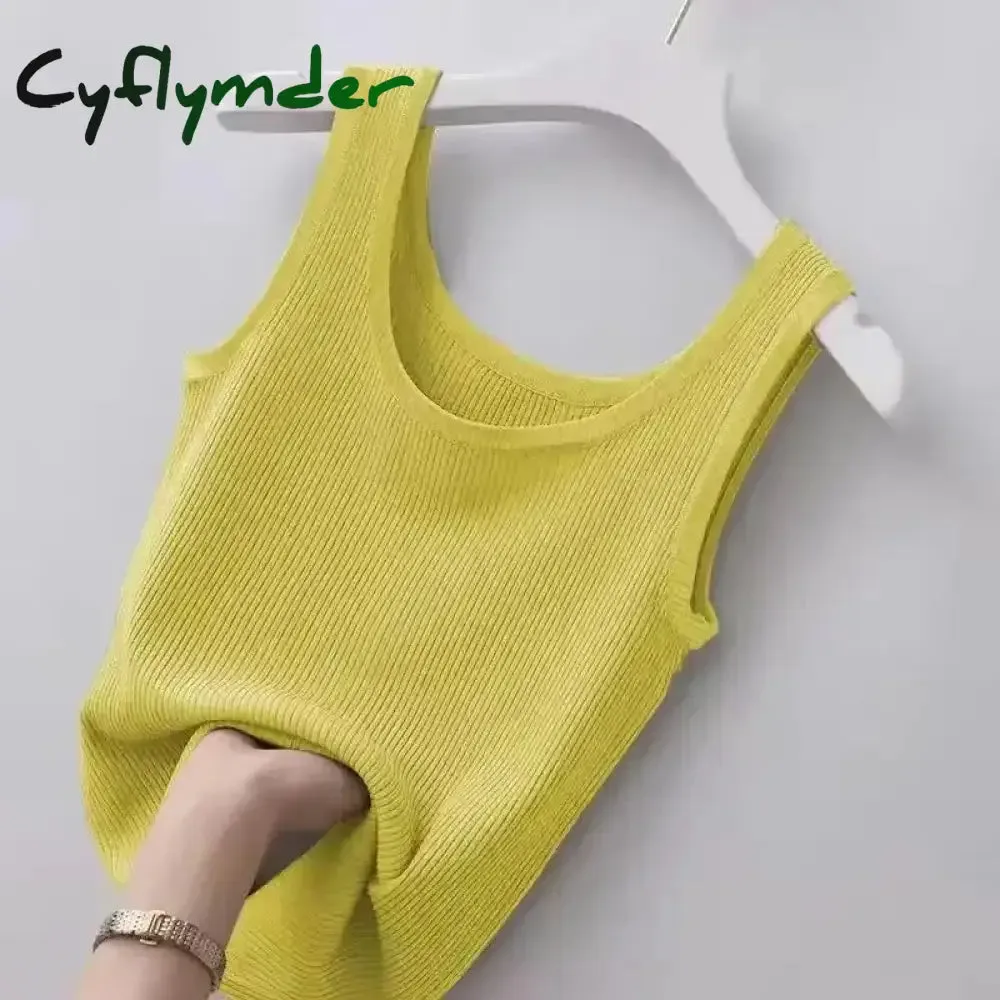 Cyflymder Solid Color Slim Fashion Soft Autumn Winter Women Undershirt Warm Vest with Bra Lambswool Thermal Underwear Bottoming Clothing