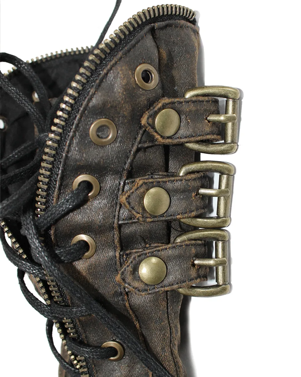 Devil Fashion Intrepid Steampunk Gauntlet Gloves - Brown