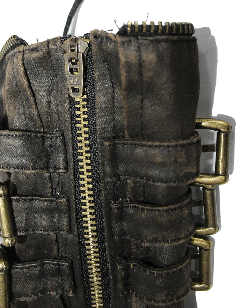 Devil Fashion Intrepid Steampunk Gauntlet Gloves - Brown