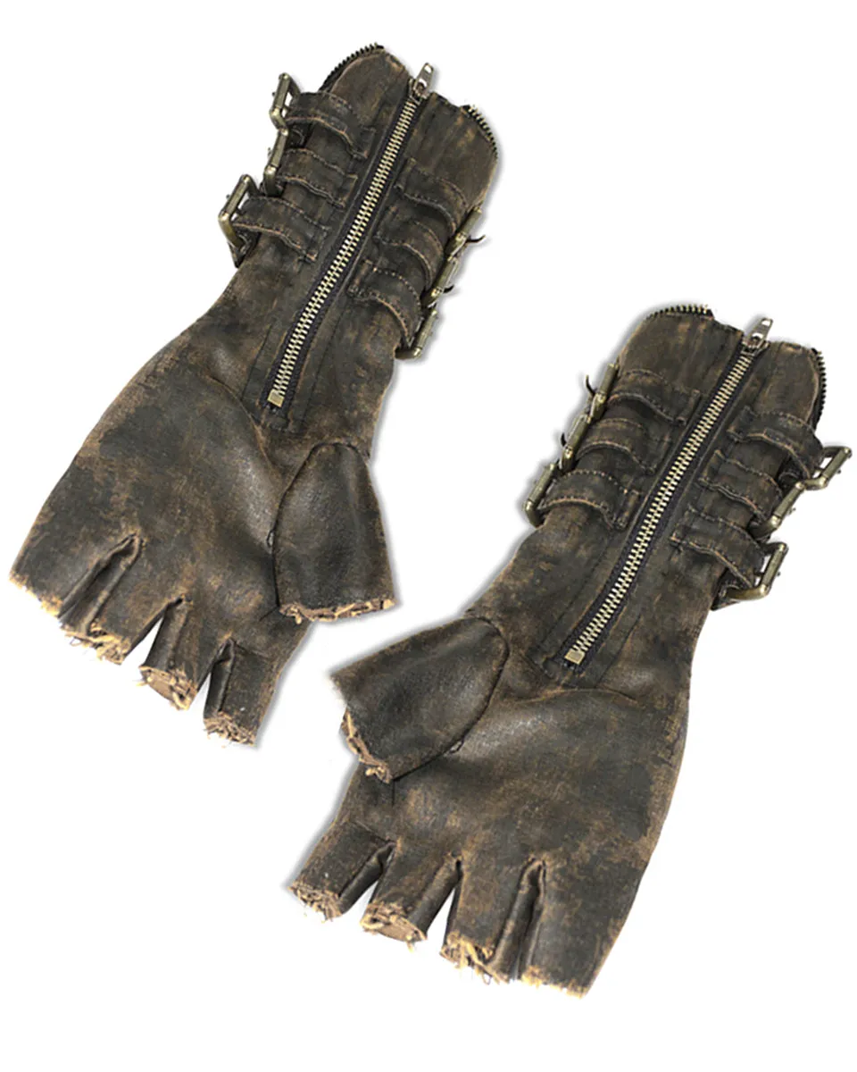 Devil Fashion Intrepid Steampunk Gauntlet Gloves - Brown