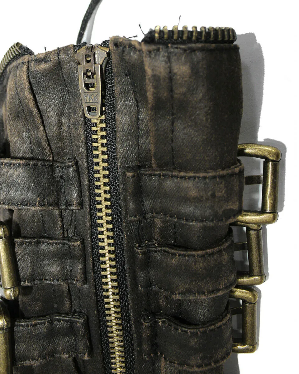 Devil Fashion Mens Intrepid Steampunk Gauntlet Gloves - Brown
