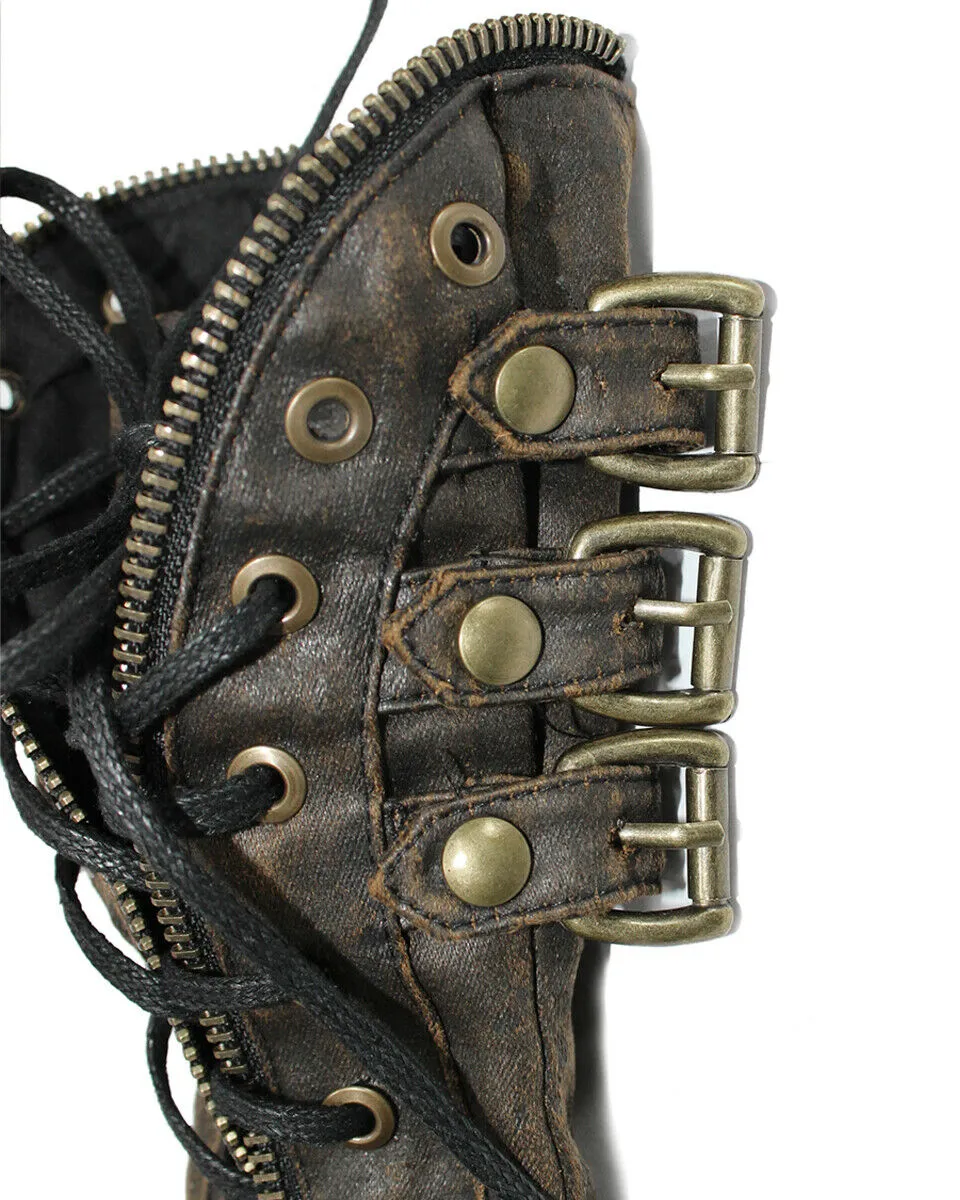 Devil Fashion Mens Intrepid Steampunk Gauntlet Gloves - Brown