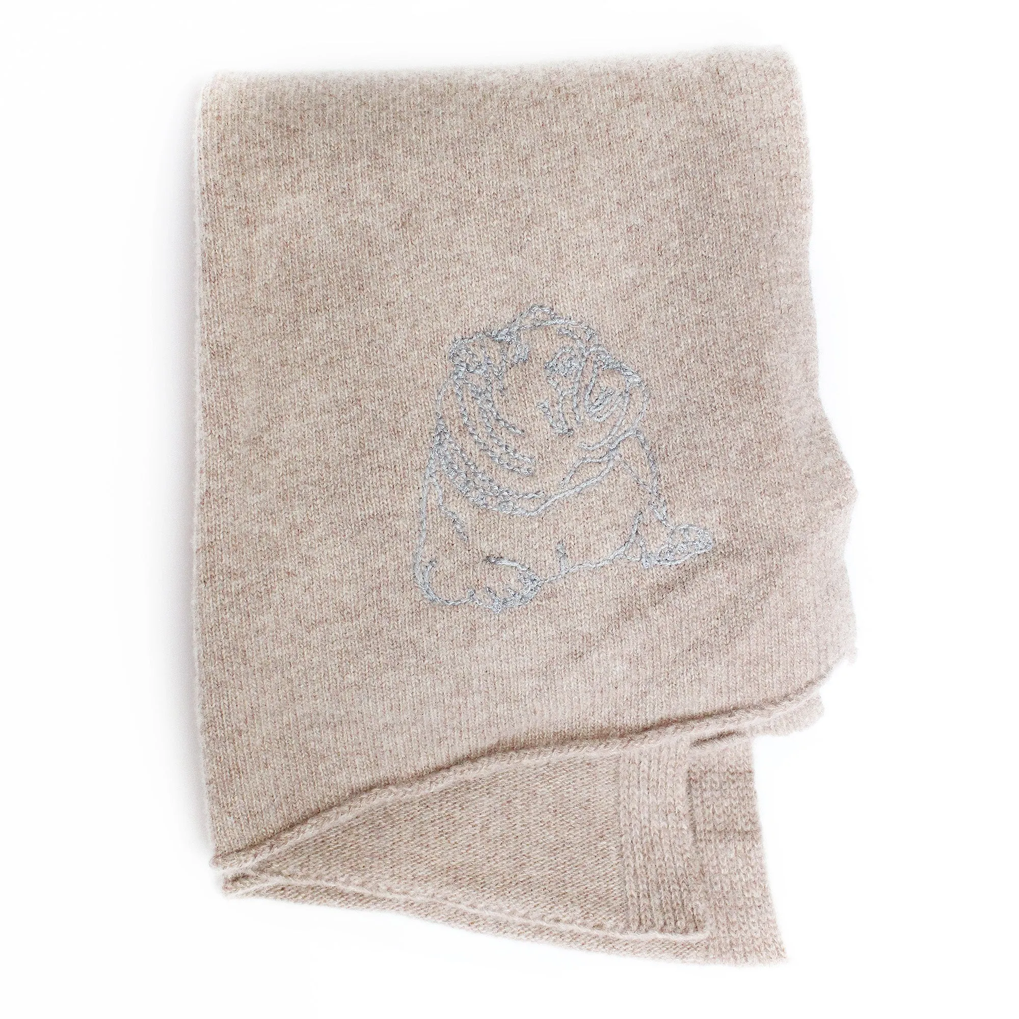 Dog Embroidered Scarf