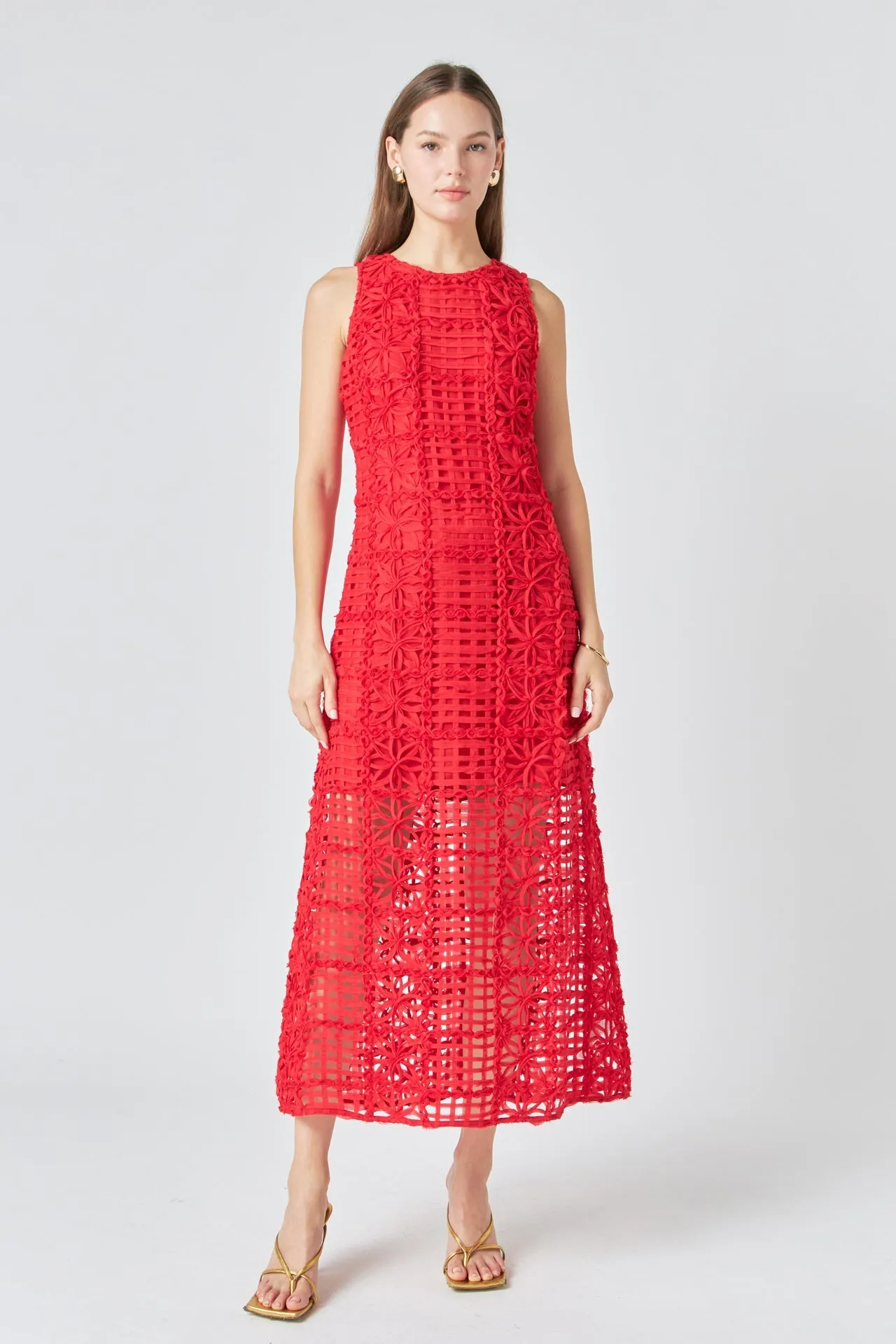 Endless Rose - Textured Sleeveless Maxi Dress