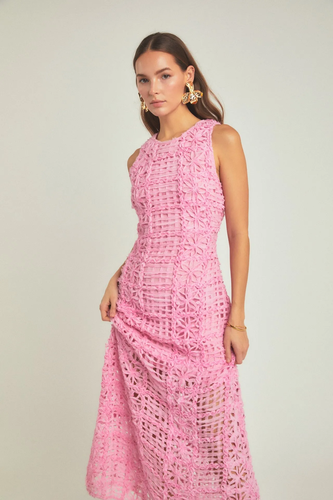Endless Rose - Textured Sleeveless Maxi Dress