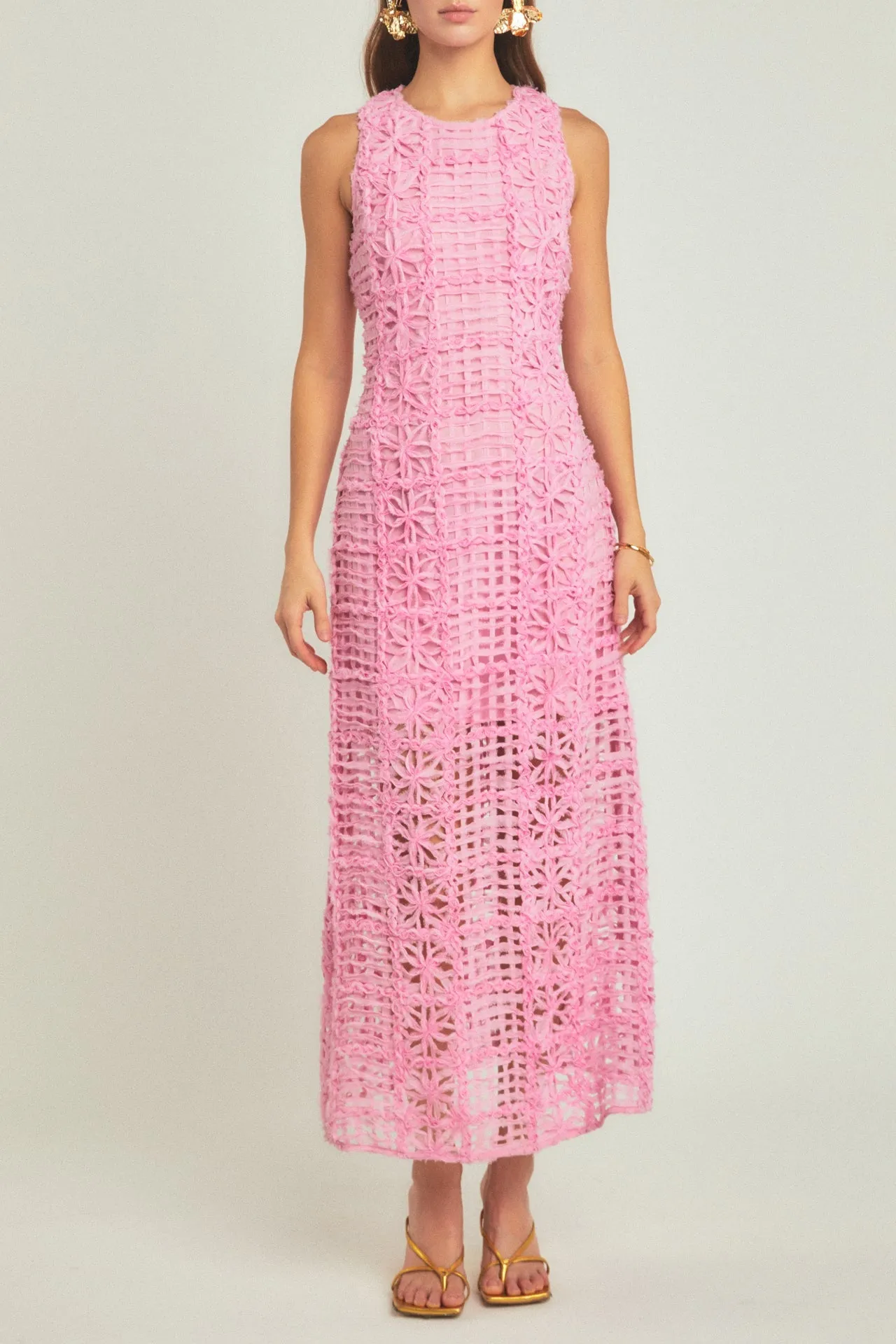 Endless Rose - Textured Sleeveless Maxi Dress