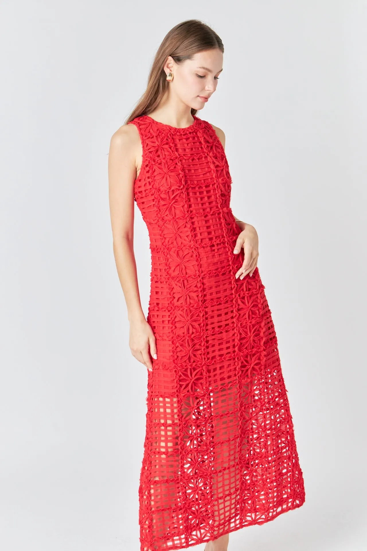 Endless Rose - Textured Sleeveless Maxi Dress