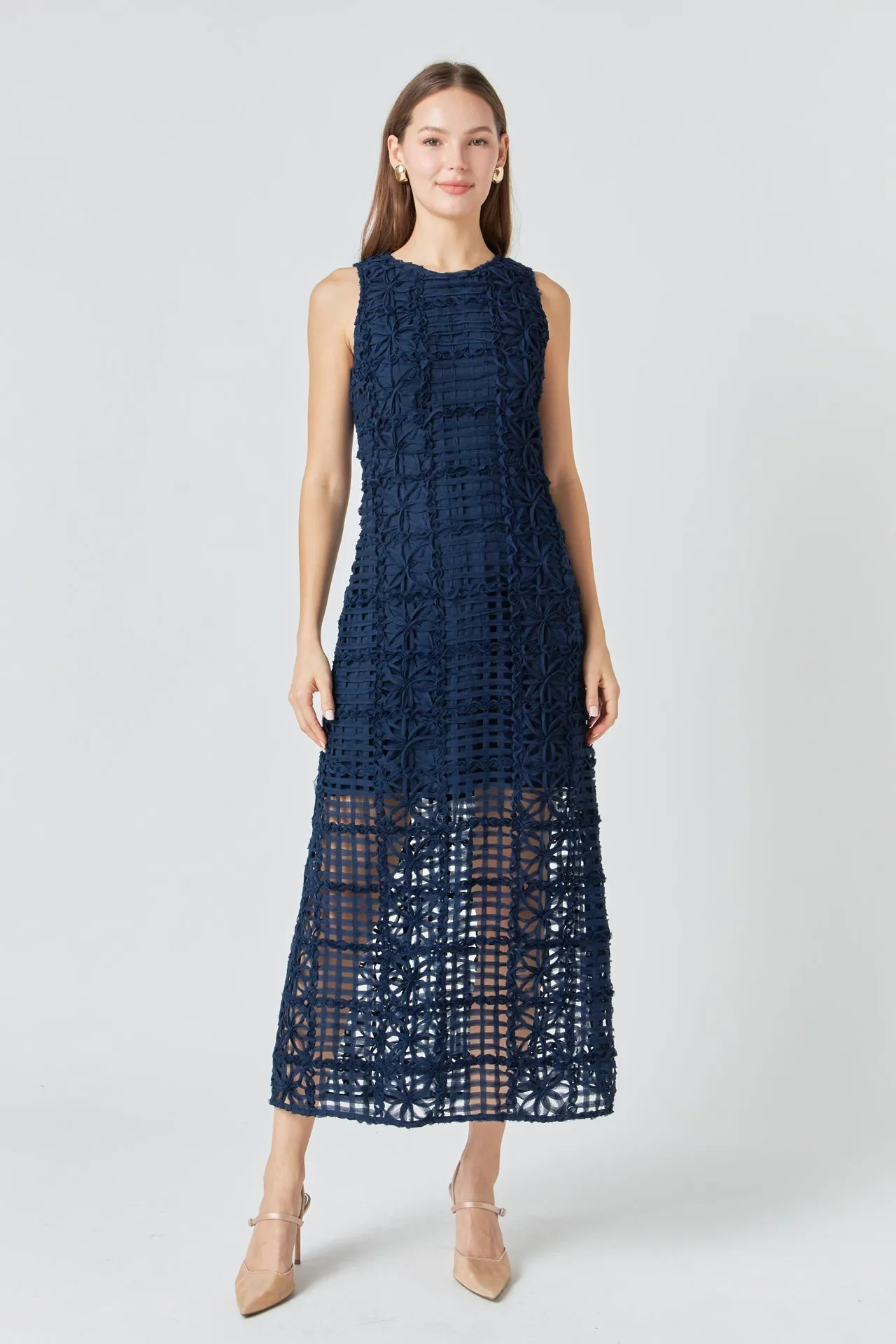 Endless Rose - Textured Sleeveless Maxi Dress