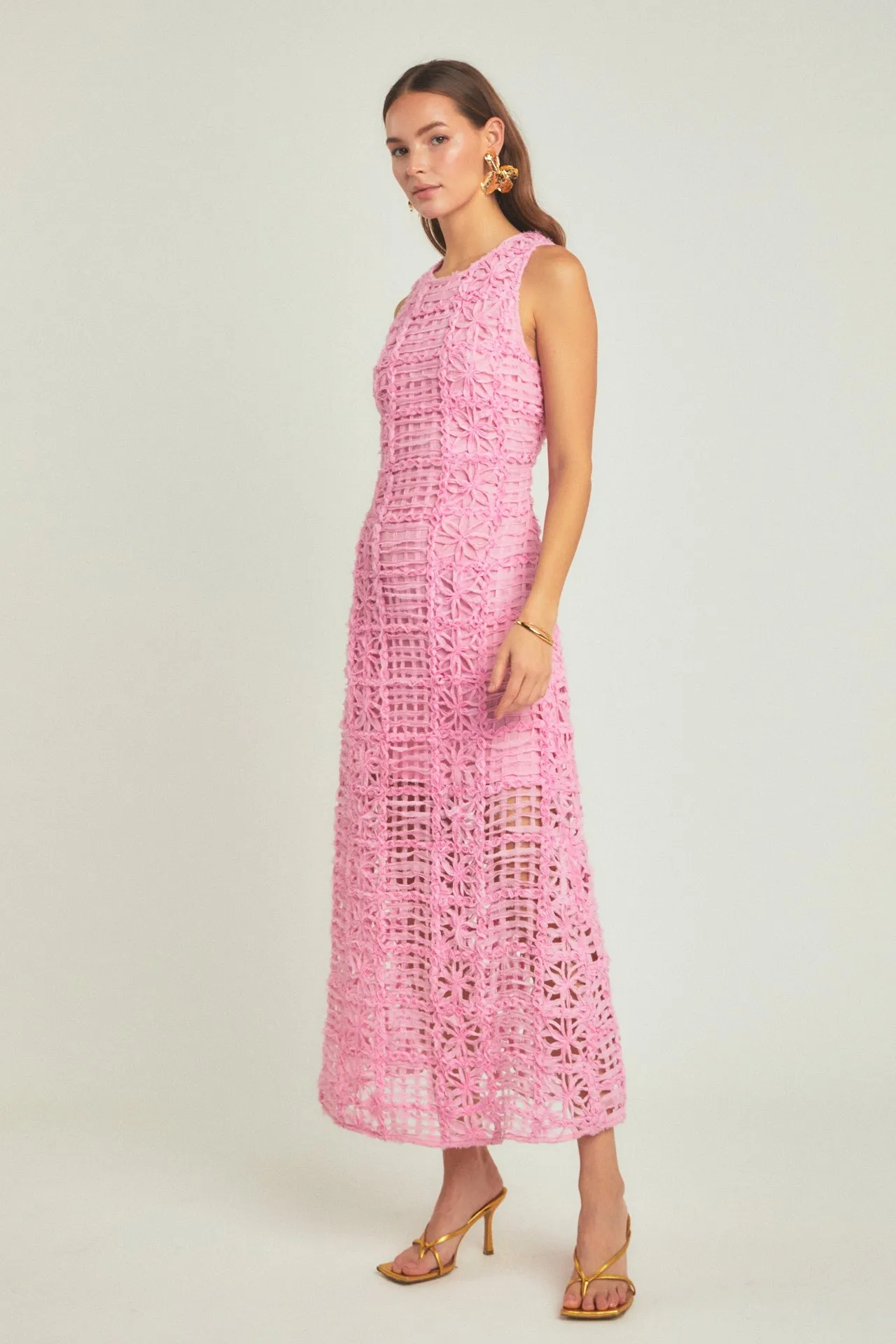 Endless Rose - Textured Sleeveless Maxi Dress