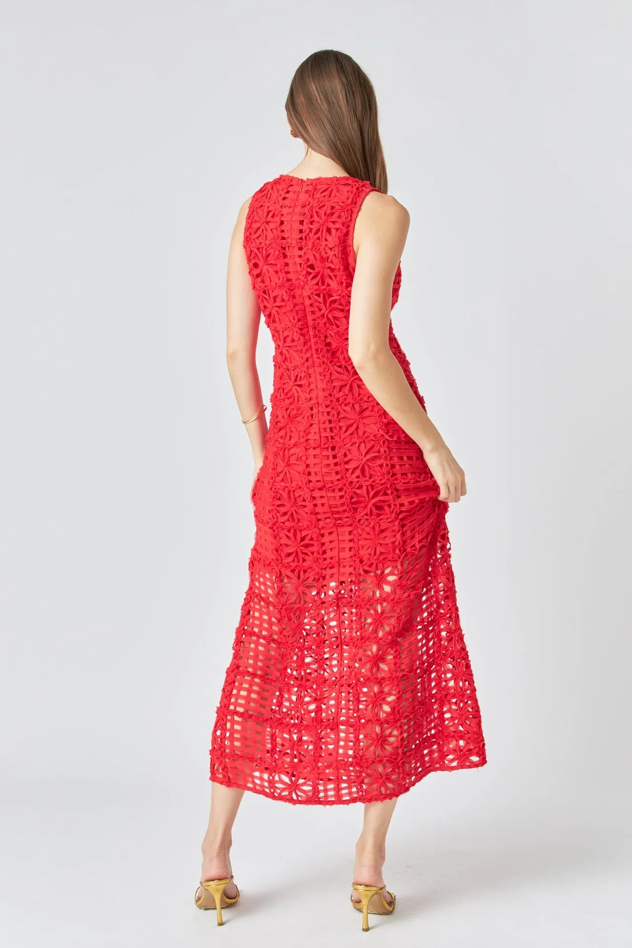 Endless Rose - Textured Sleeveless Maxi Dress