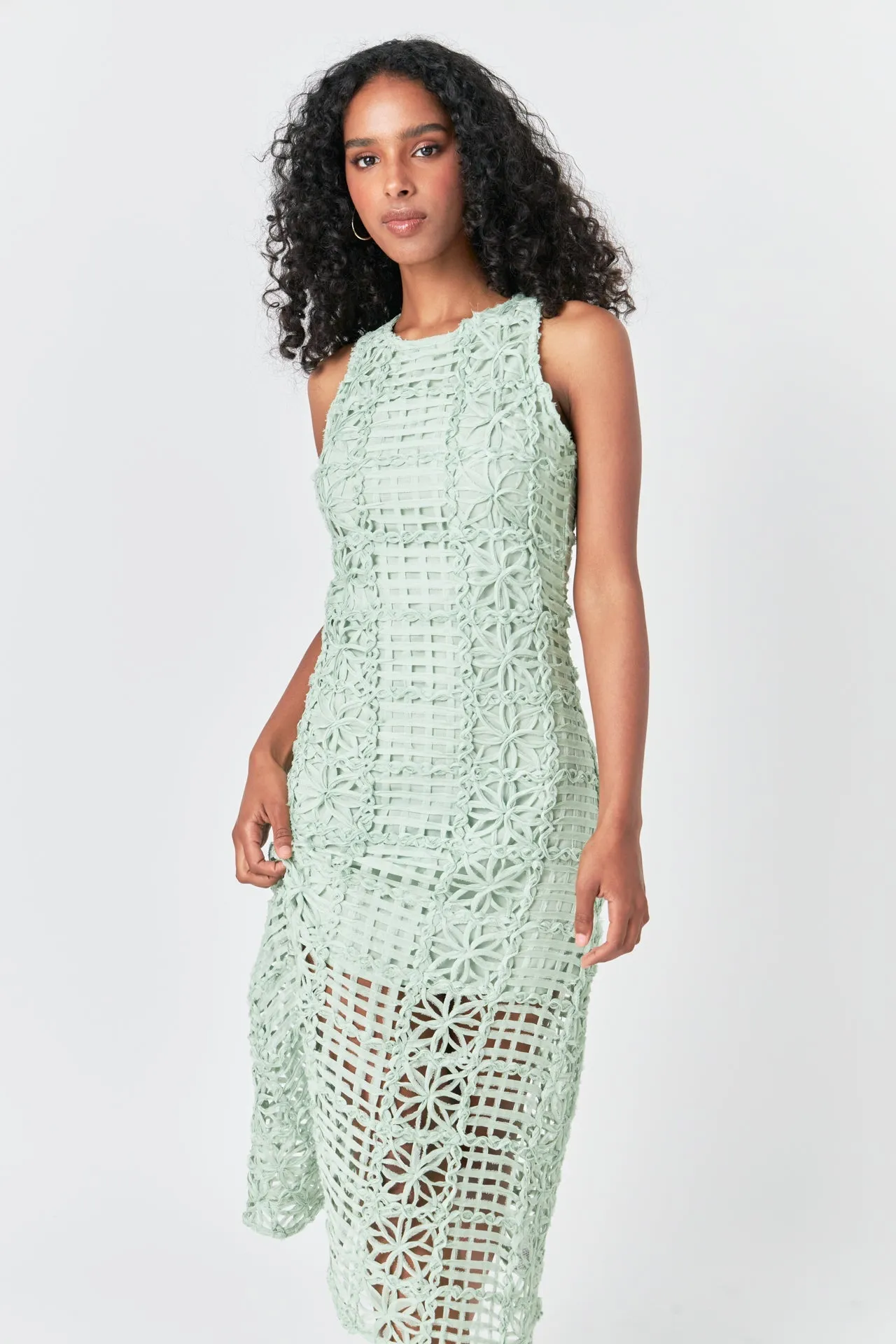 Endless Rose - Textured Sleeveless Maxi Dress