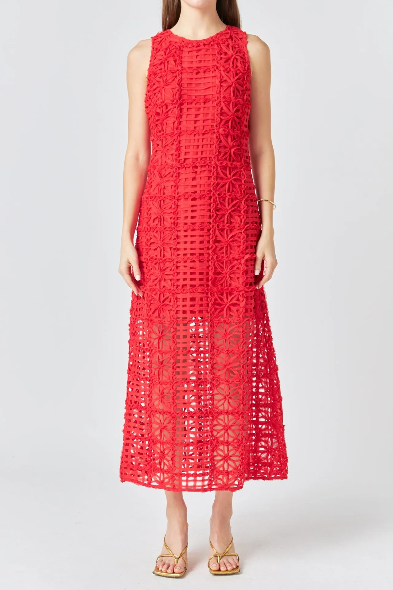 Endless Rose - Textured Sleeveless Maxi Dress
