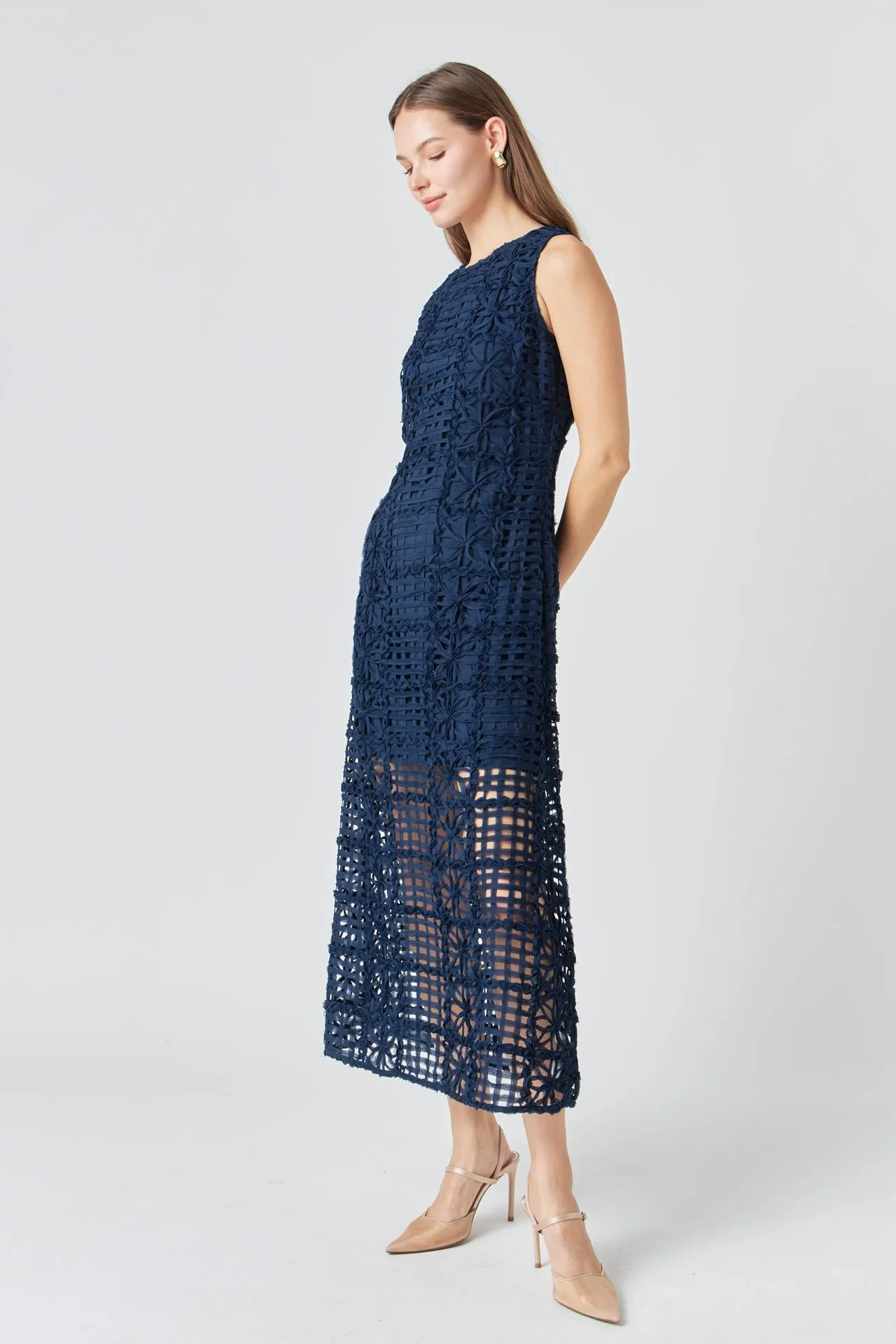 Endless Rose - Textured Sleeveless Maxi Dress