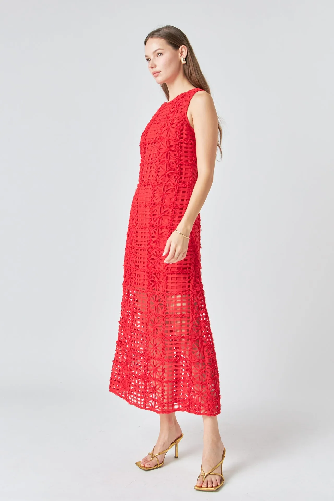 Endless Rose - Textured Sleeveless Maxi Dress