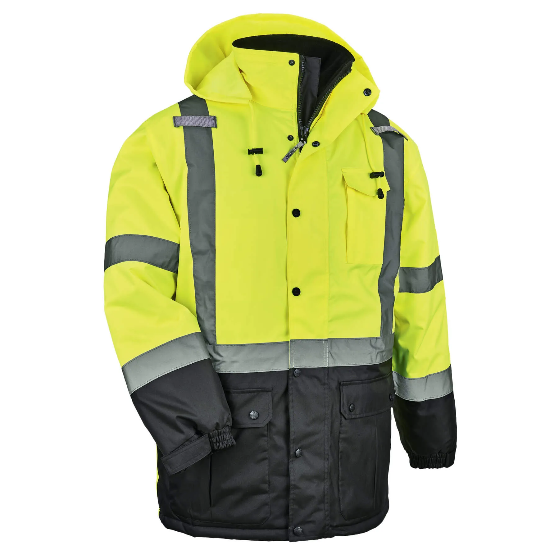 Ergodyne 25564 GloWear 8384 Type R Class 3 Thermal Parka, Large, HV Lime