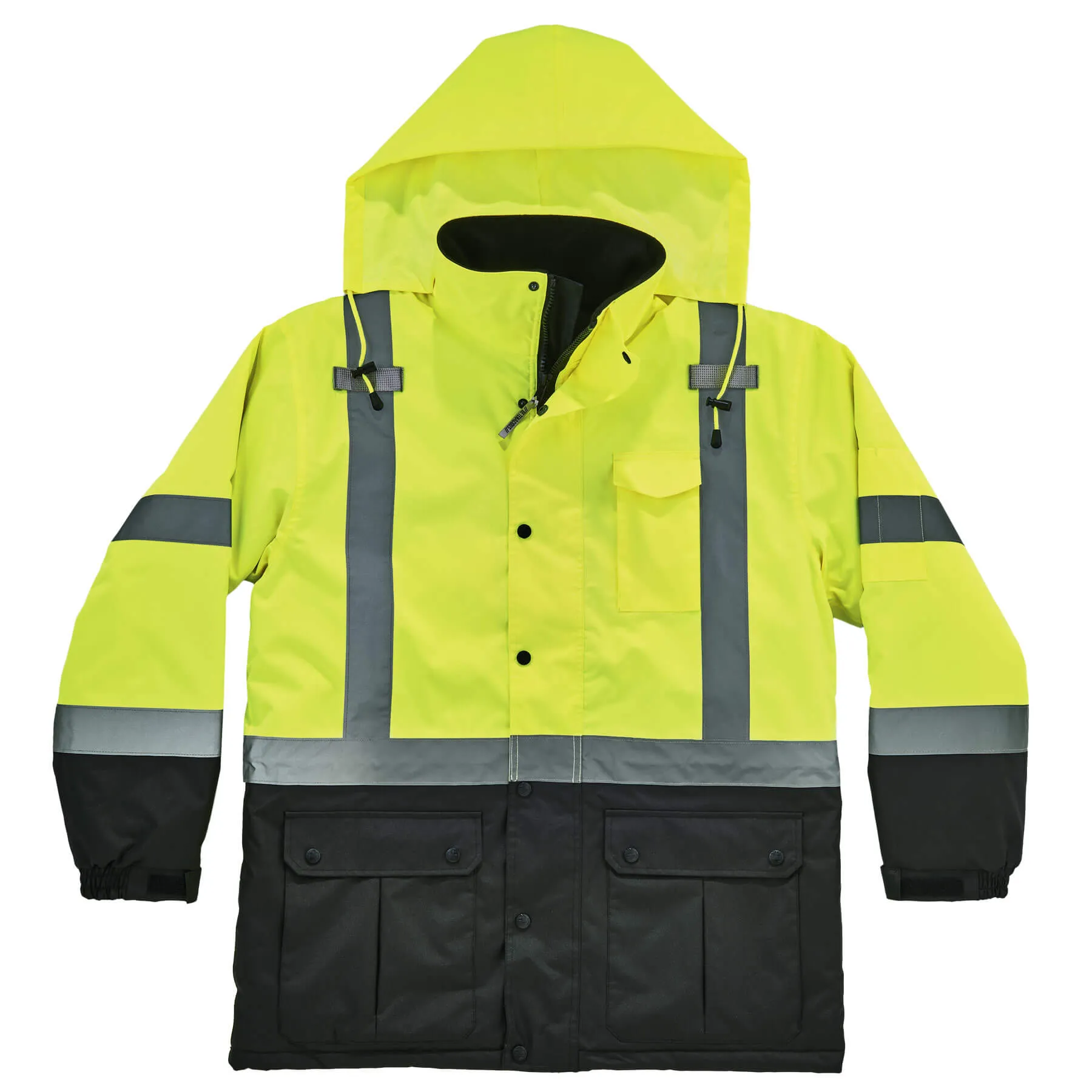 Ergodyne 25564 GloWear 8384 Type R Class 3 Thermal Parka, Large, HV Lime