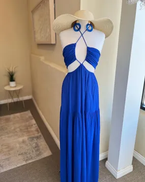 Gauze Halter Maxi Dress