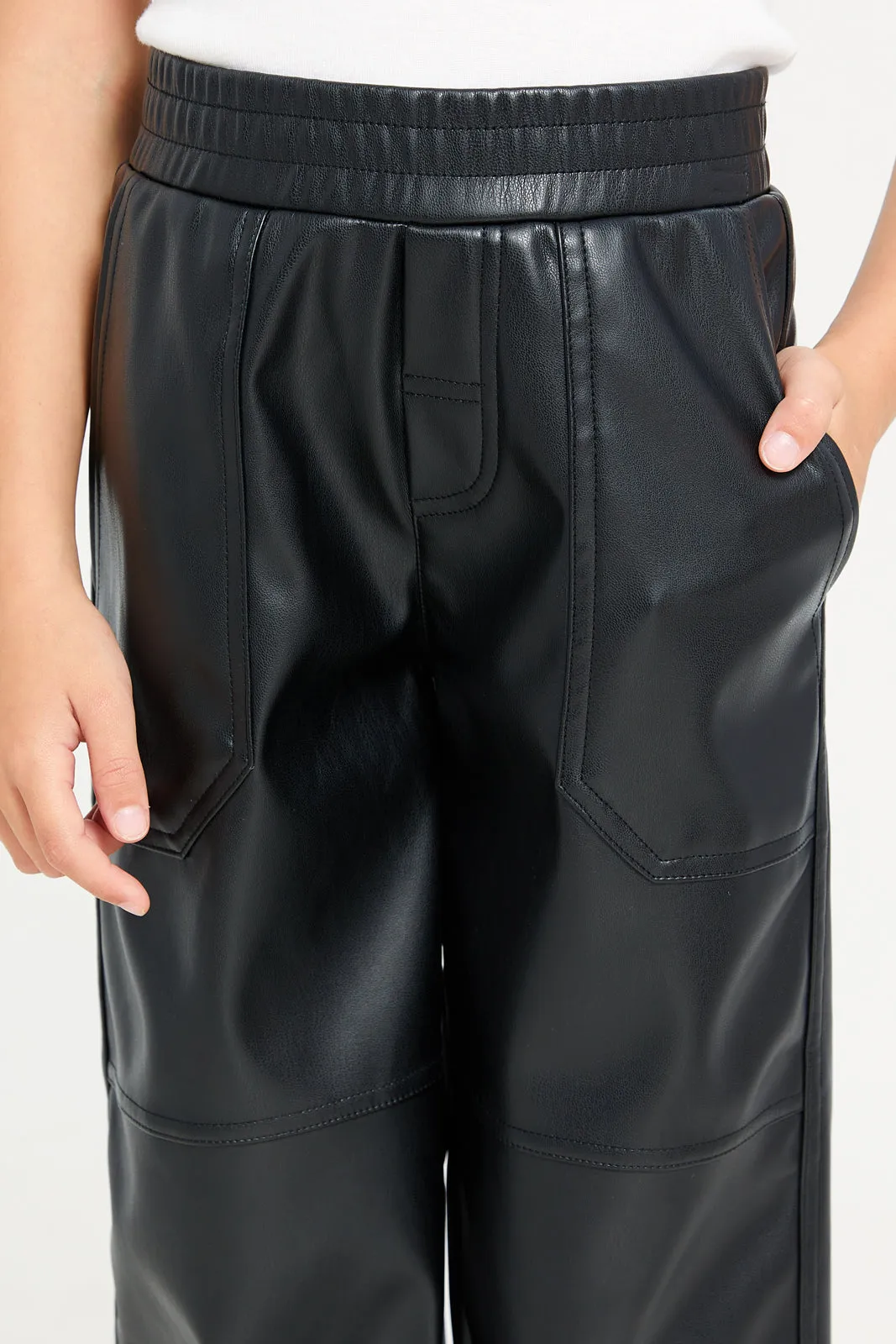 Girls Black Jogger Trousers