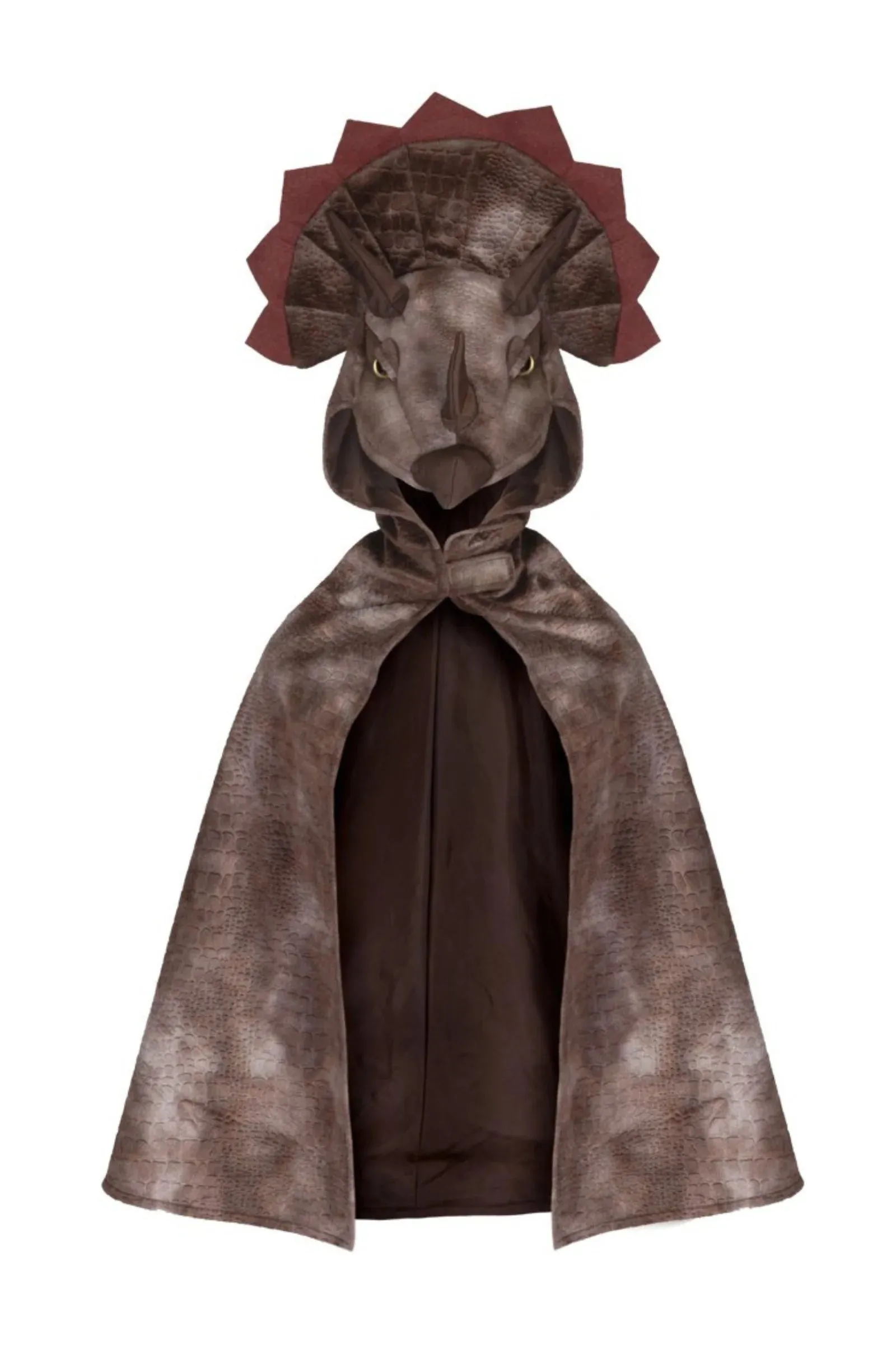 Great Pretenders - Brown Triceratops Hooded Dinosaur Cape