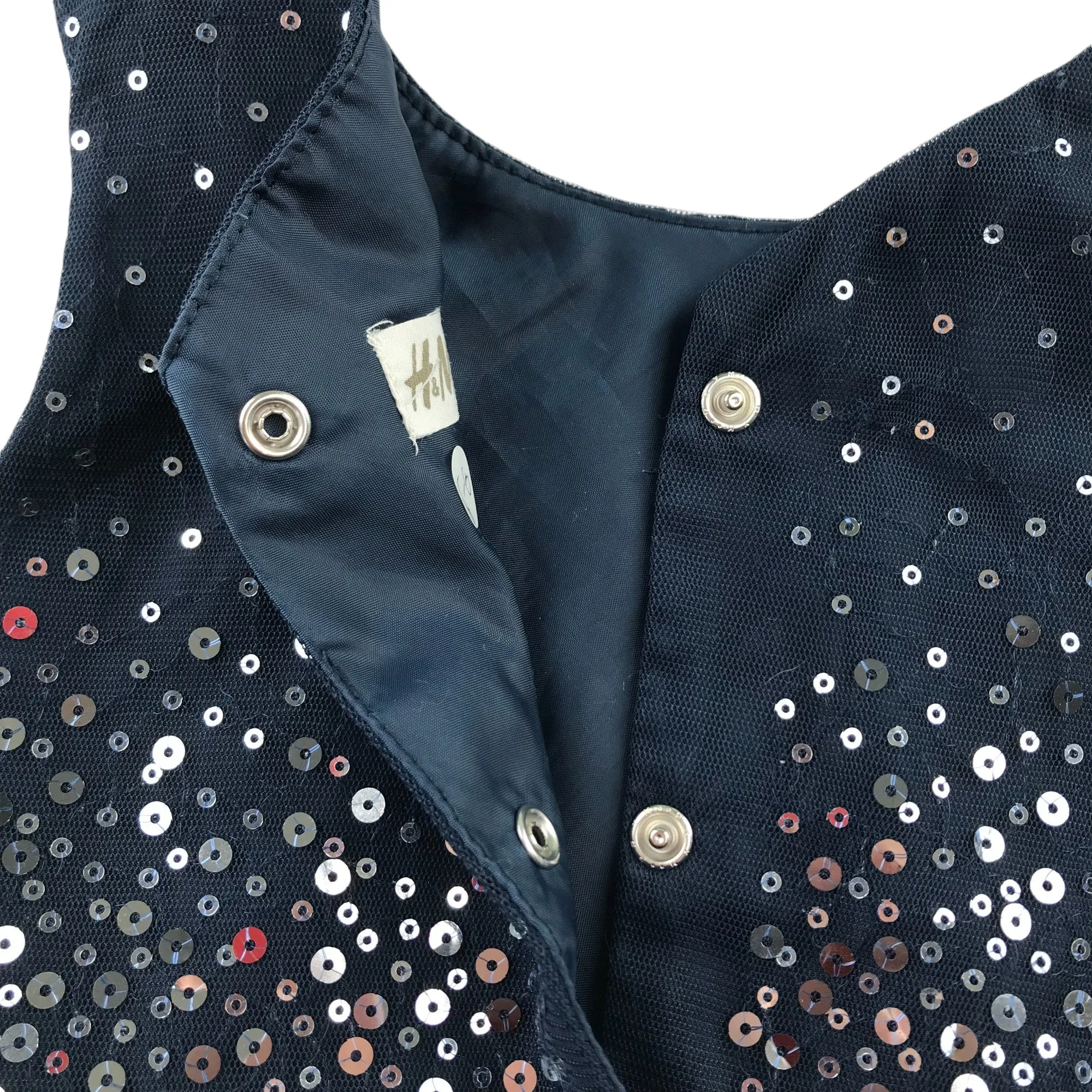H&M dress 5-6 years navy blue mesh layered with sequins