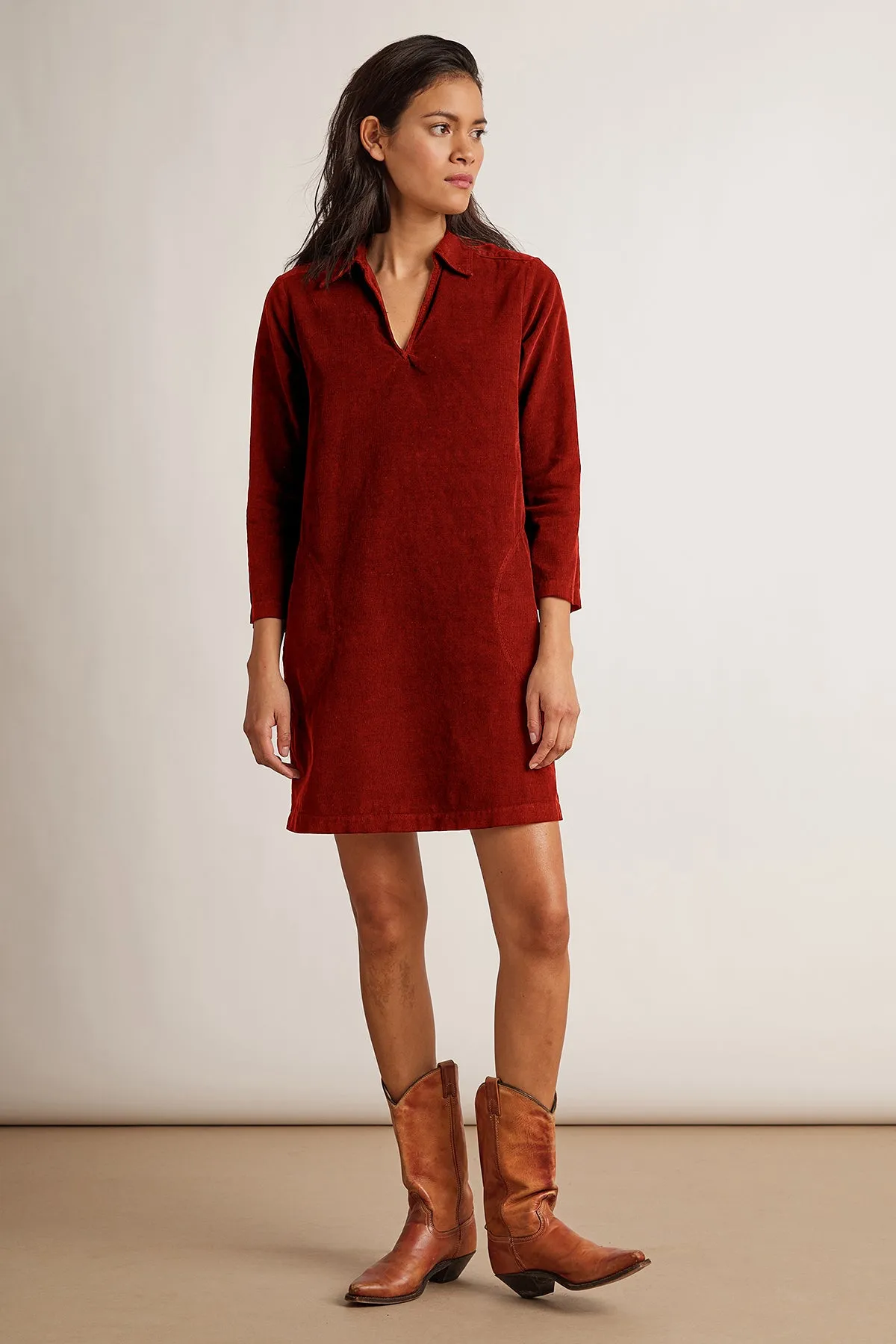 LANA CORDUROY SHIRT DRESS