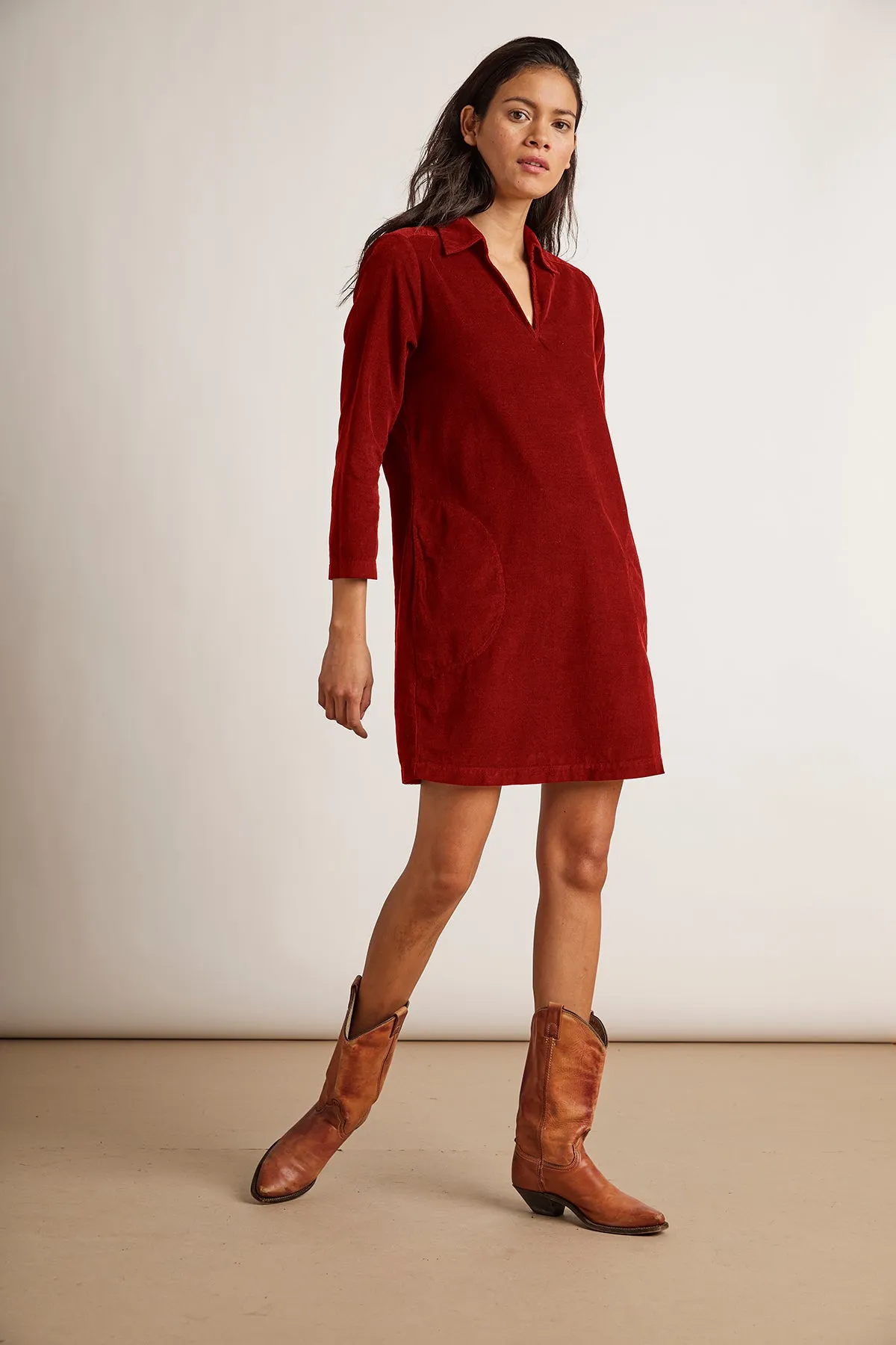 LANA CORDUROY SHIRT DRESS