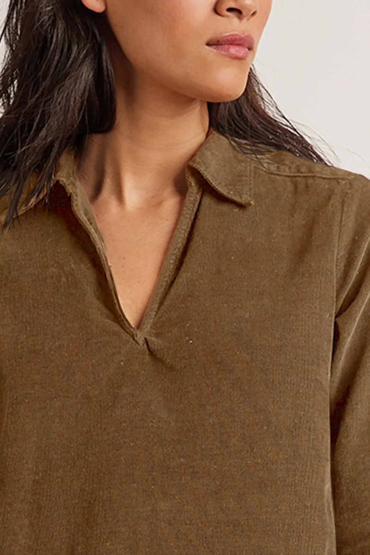 LANA CORDUROY SHIRT DRESS