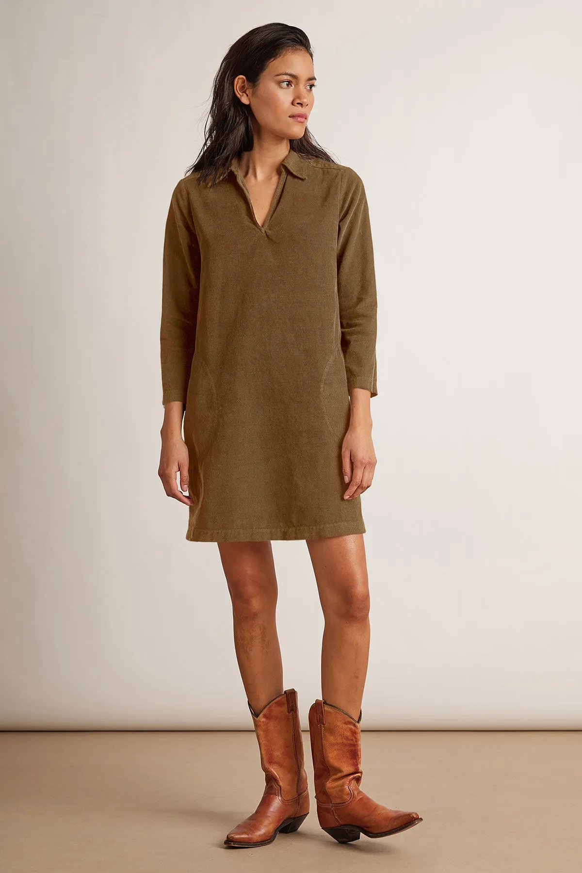 LANA CORDUROY SHIRT DRESS