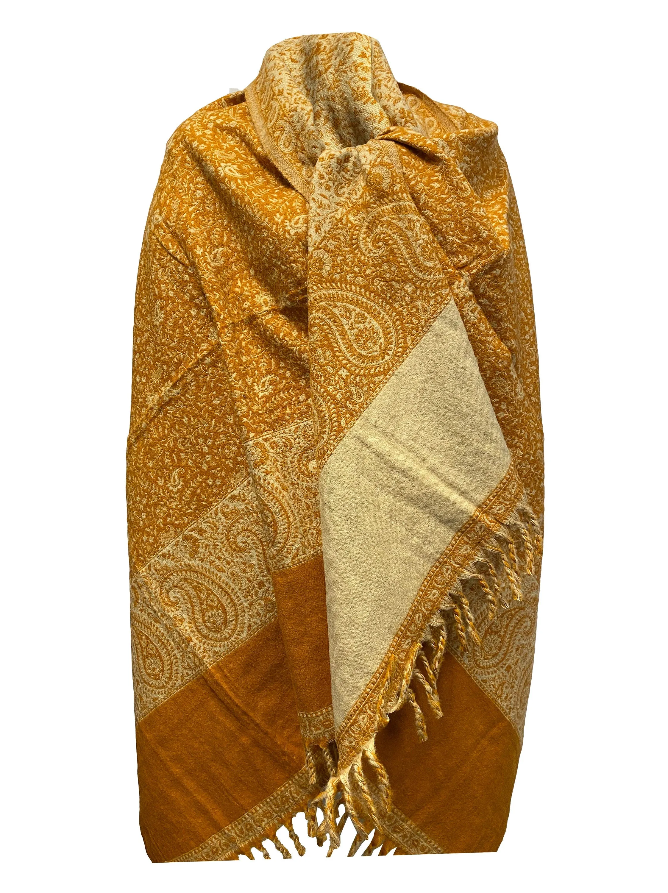 LUXURY HANDMADE MUSTARD floral Scarf Yak Wool comfortable scarf Shawl Blanket stole unisex Travel Wrap Meditation Soft Shawl special Gift