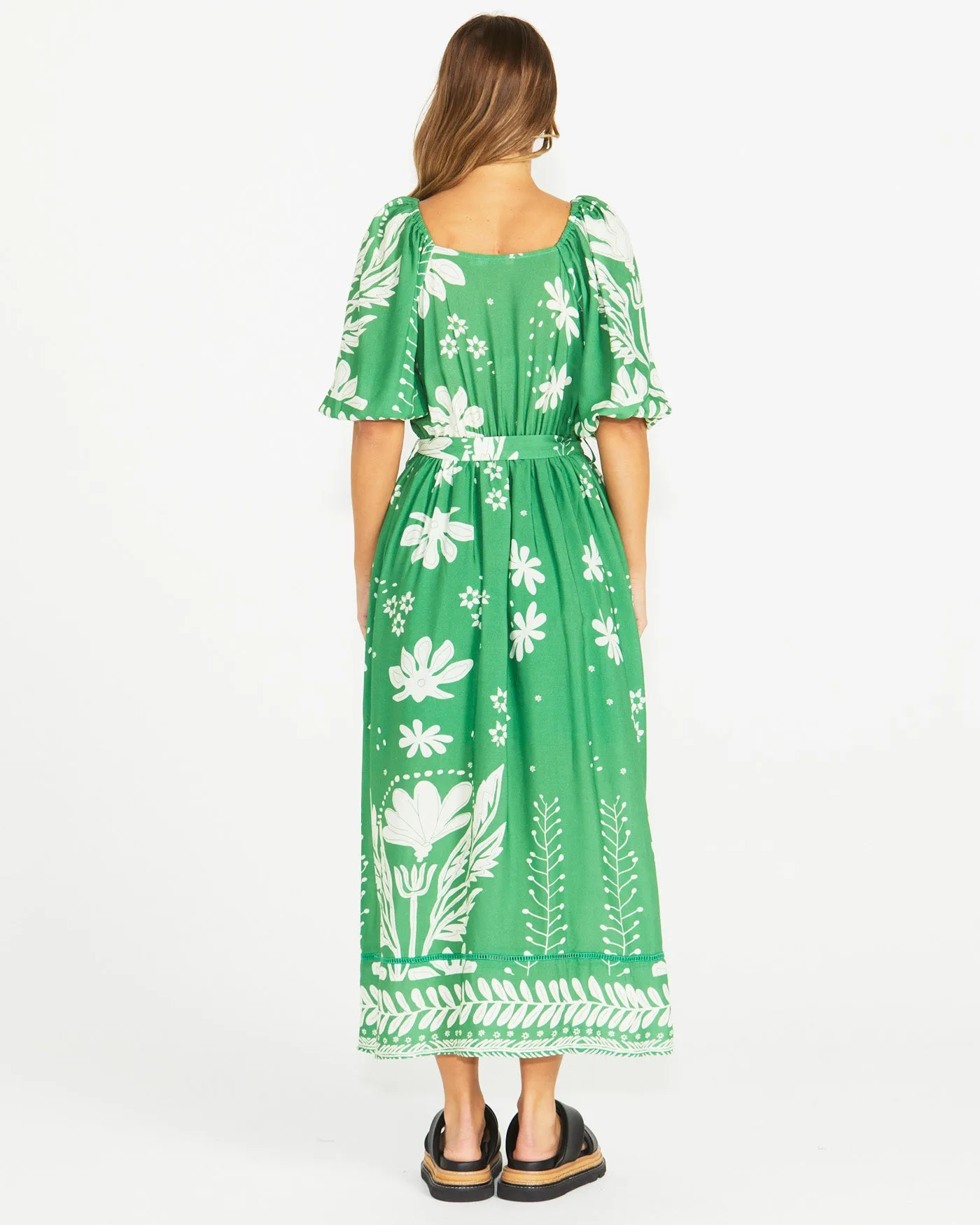 Lyndel Dress - Green Floral