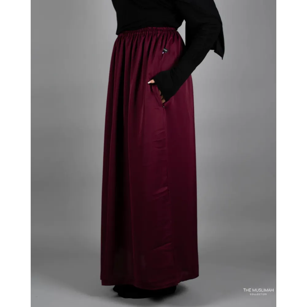 Maroon Nida Flowy Skirt