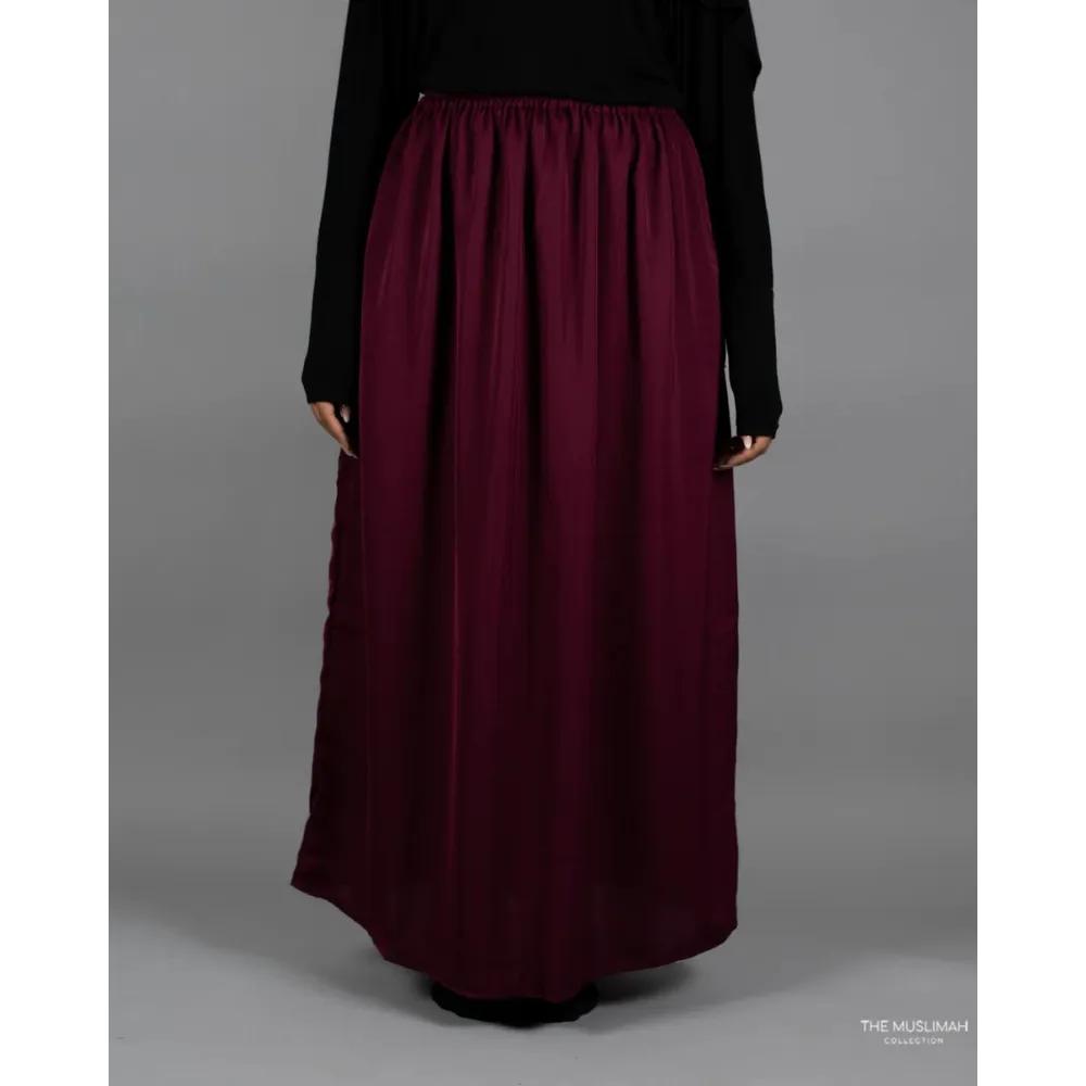 Maroon Nida Flowy Skirt