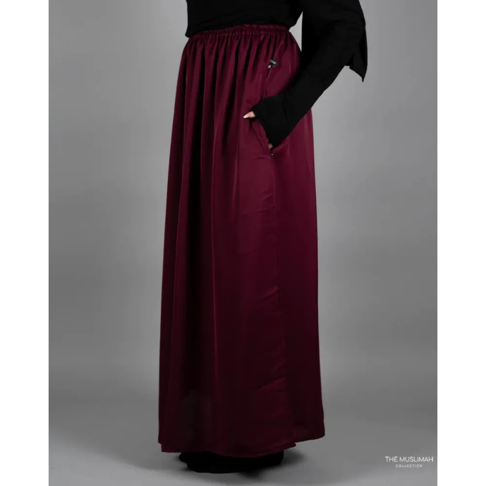 Maroon Nida Flowy Skirt