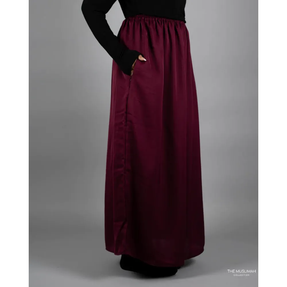 Maroon Nida Flowy Skirt