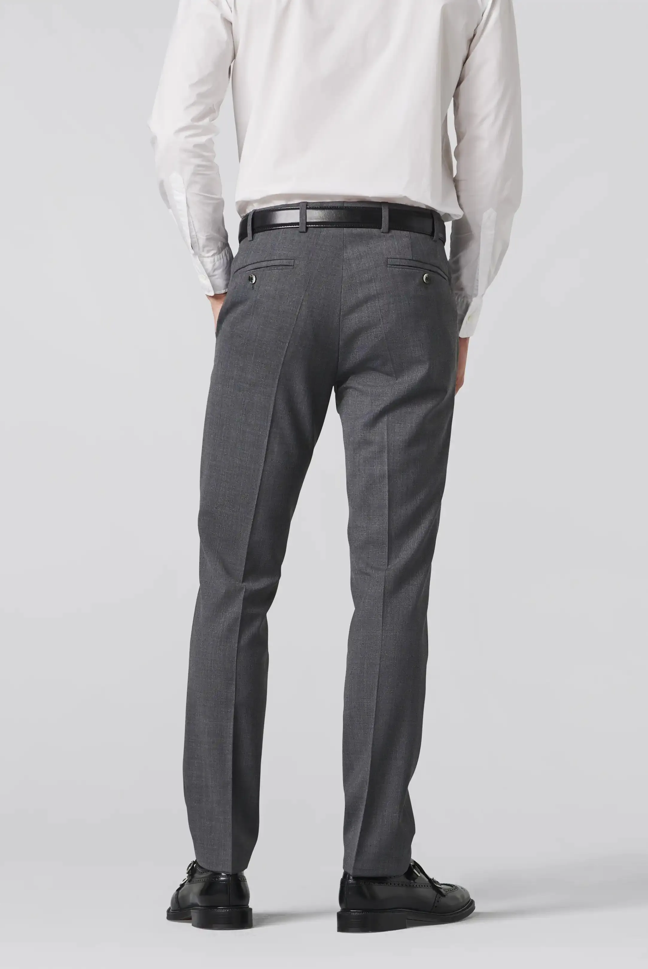 MEYER Oslo Trousers - 344 Flex Tropical Wool-Mix - Mid-Grey