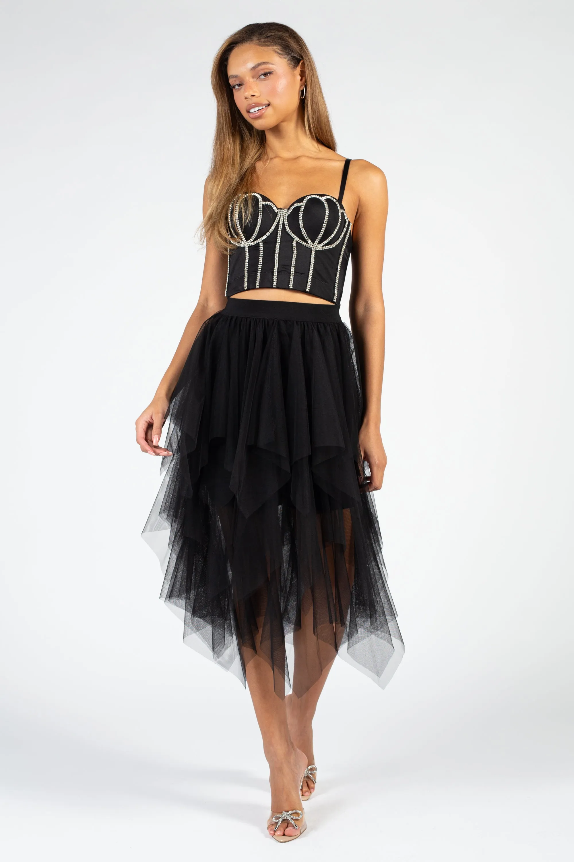 Multi Layer Tulle Midi Skirt