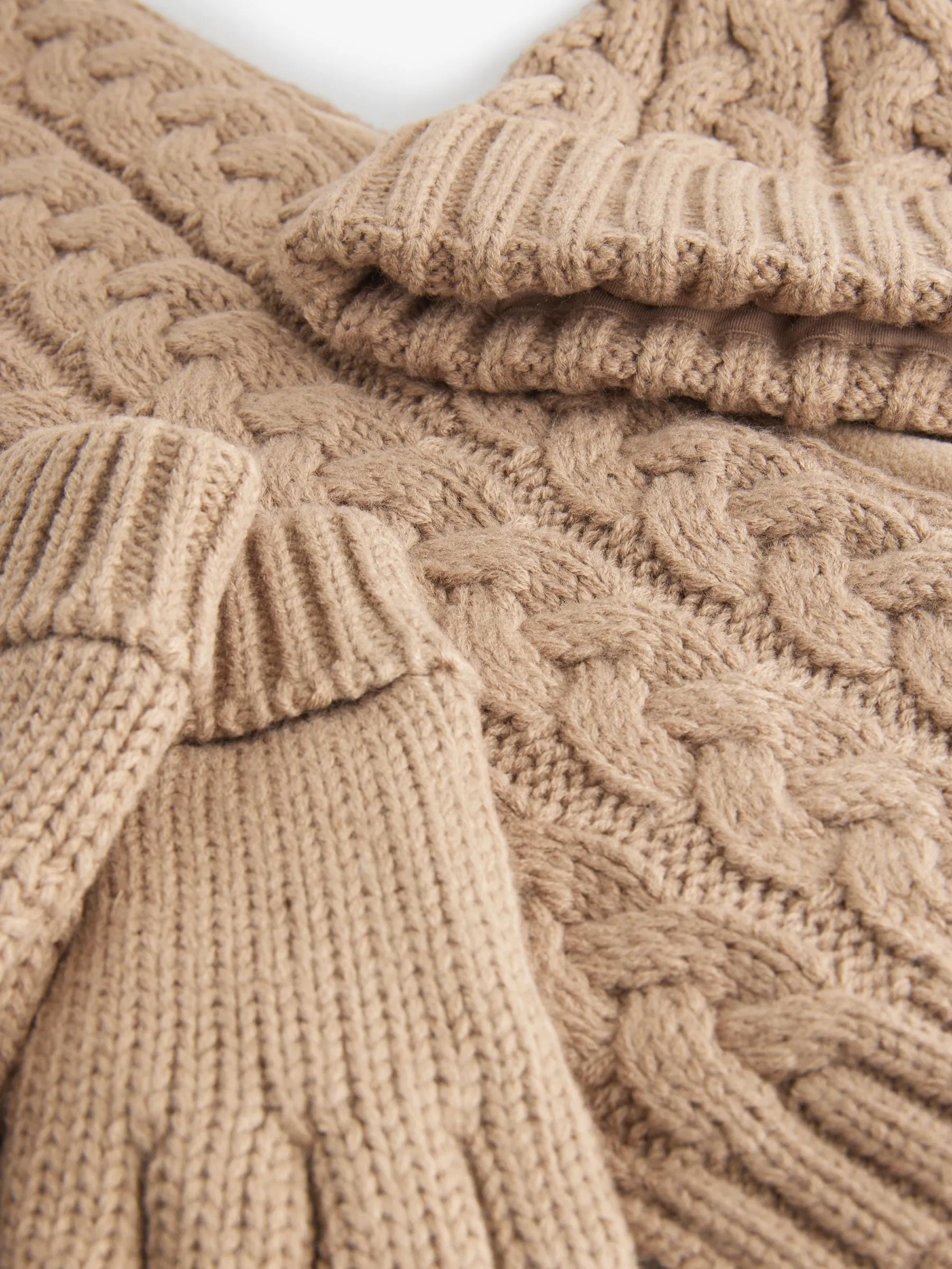 Neutral Cable Knit Hat, Glove & Scarf Set (3-16yrs)