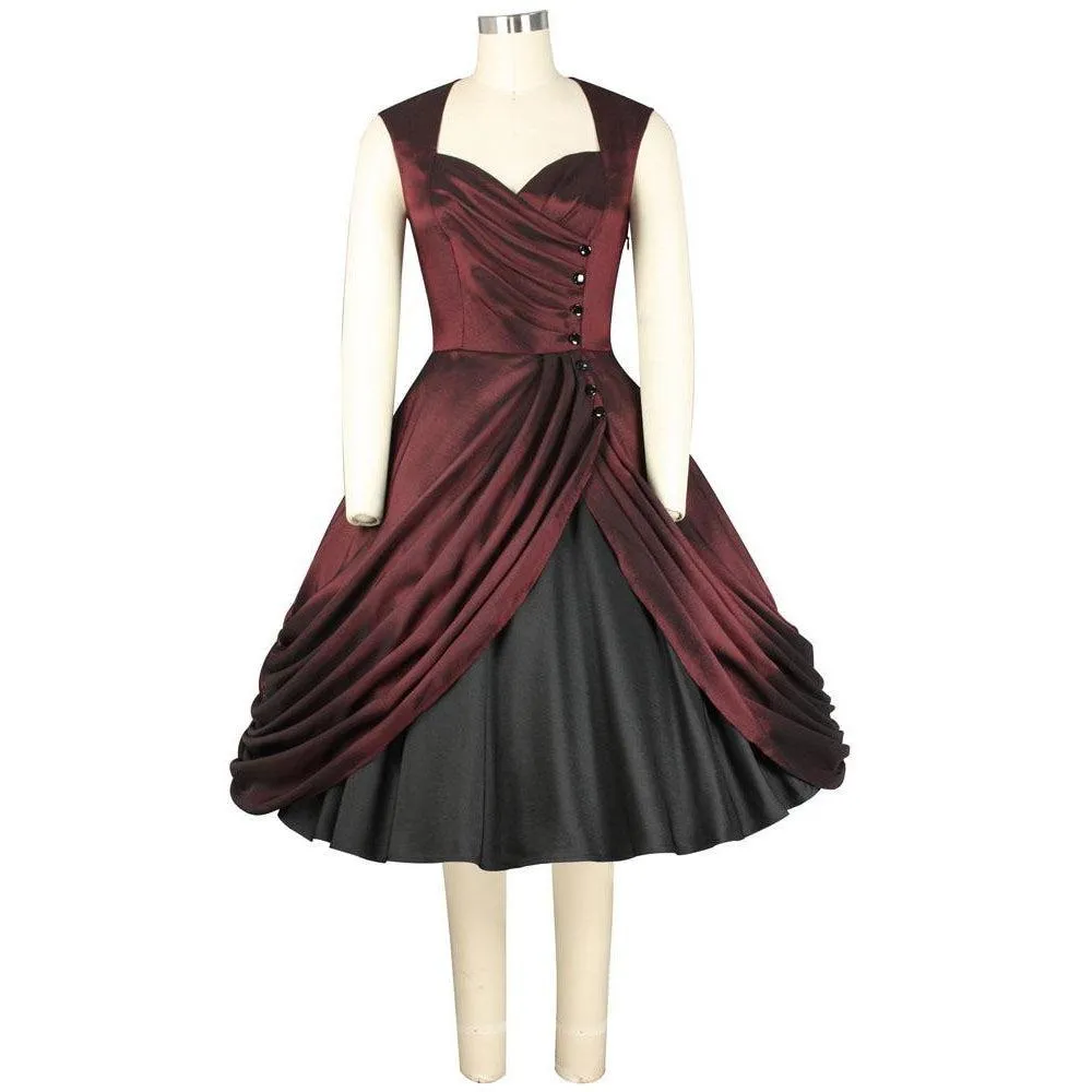 Night at the Opera Dress in Oxblood Red