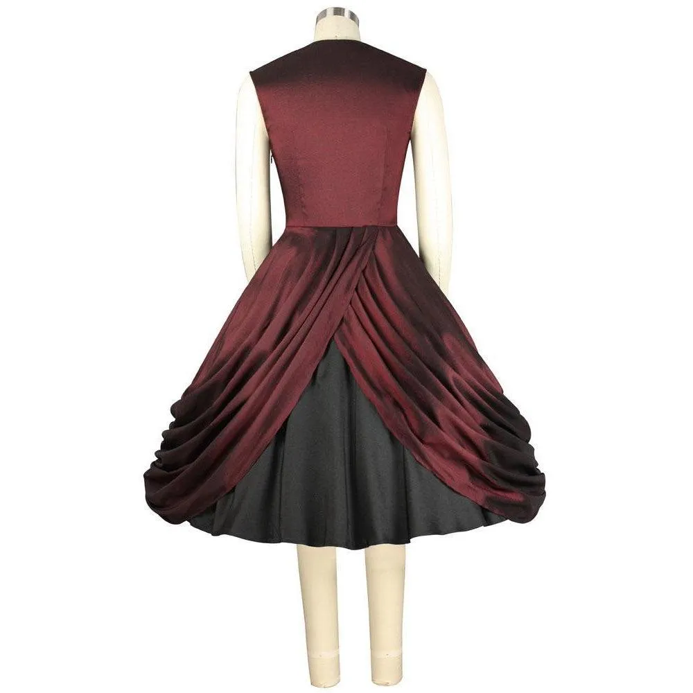 Night at the Opera Dress in Oxblood Red