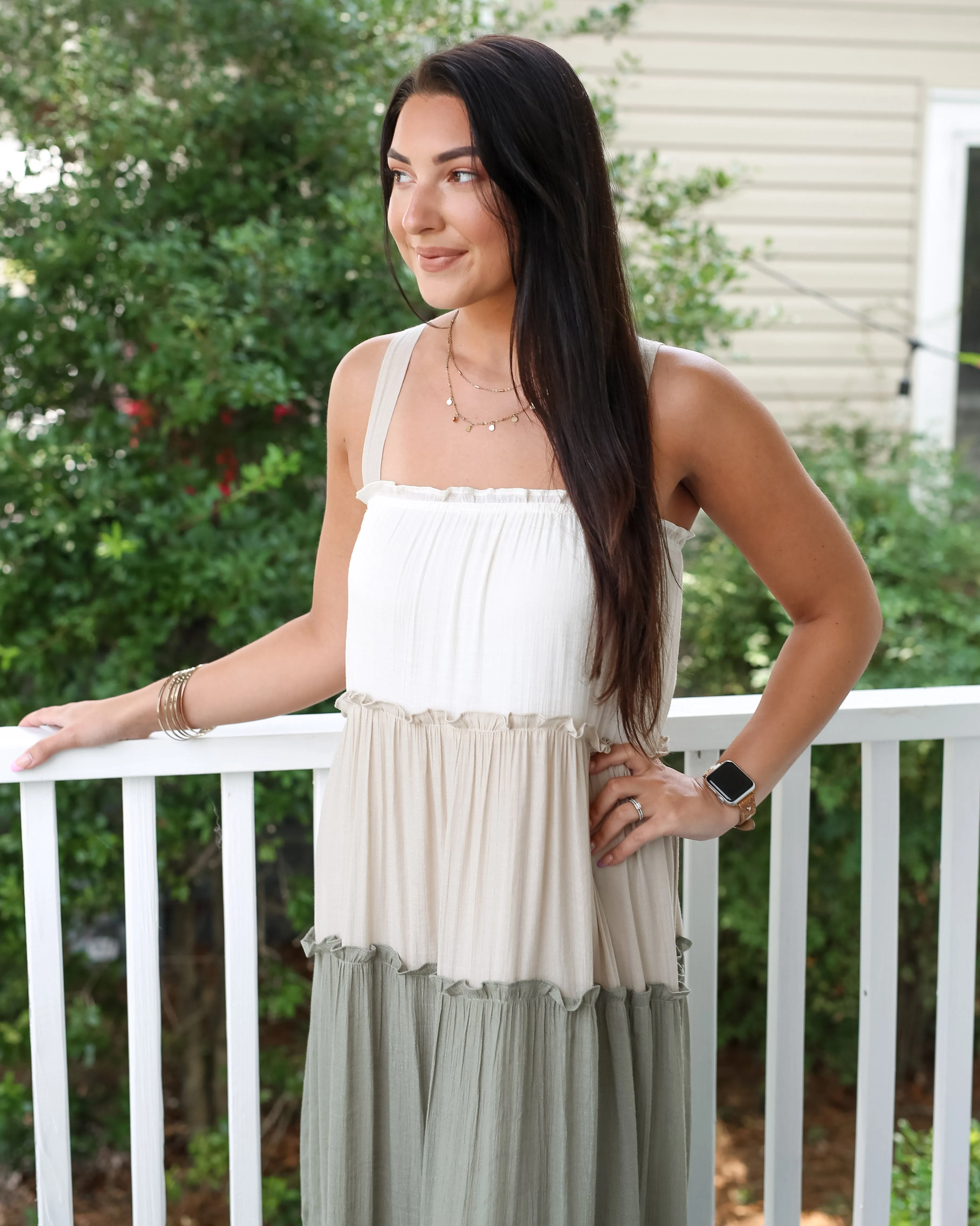 Olive You Tiered Maxi Dress