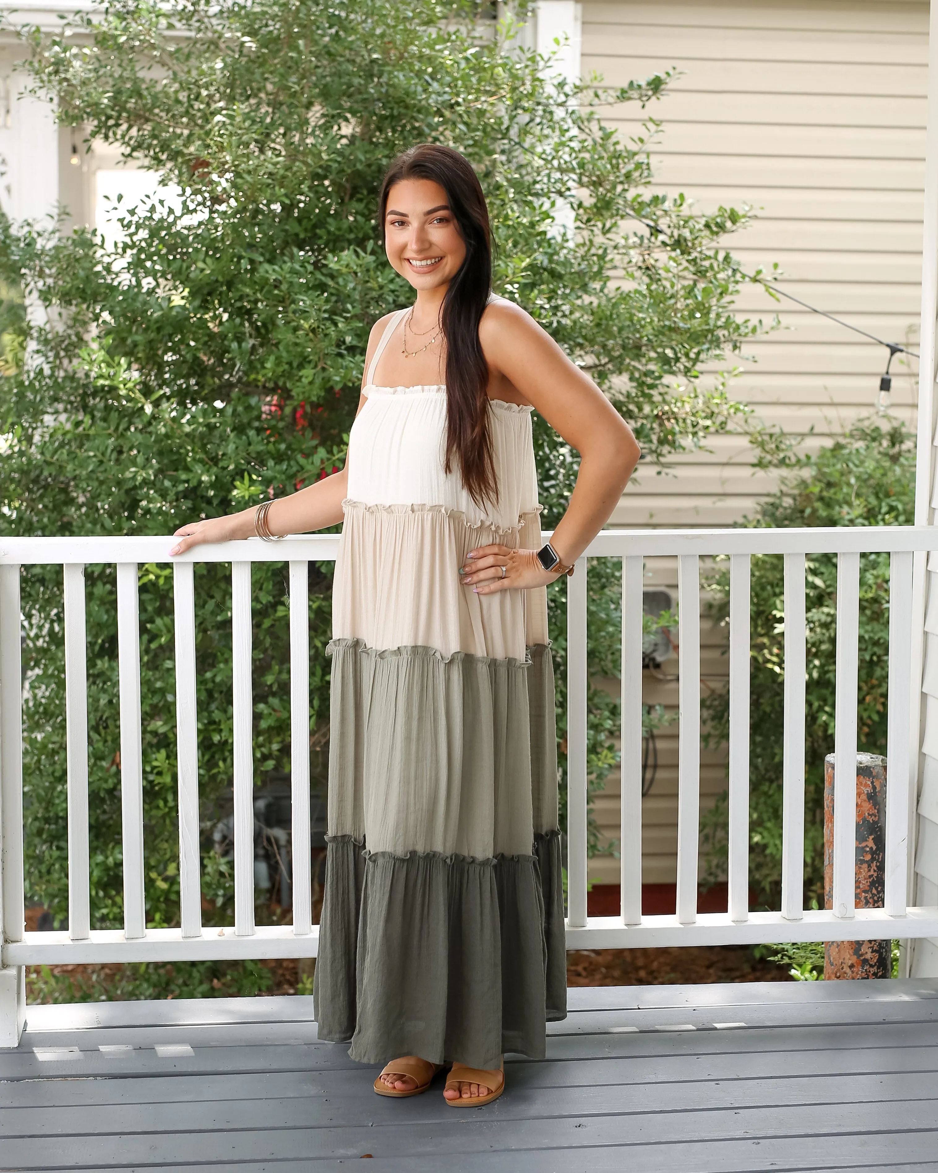 Olive You Tiered Maxi Dress