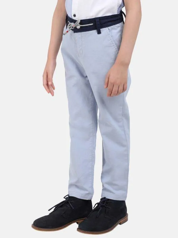 One Friday Blue Waistband Trouser