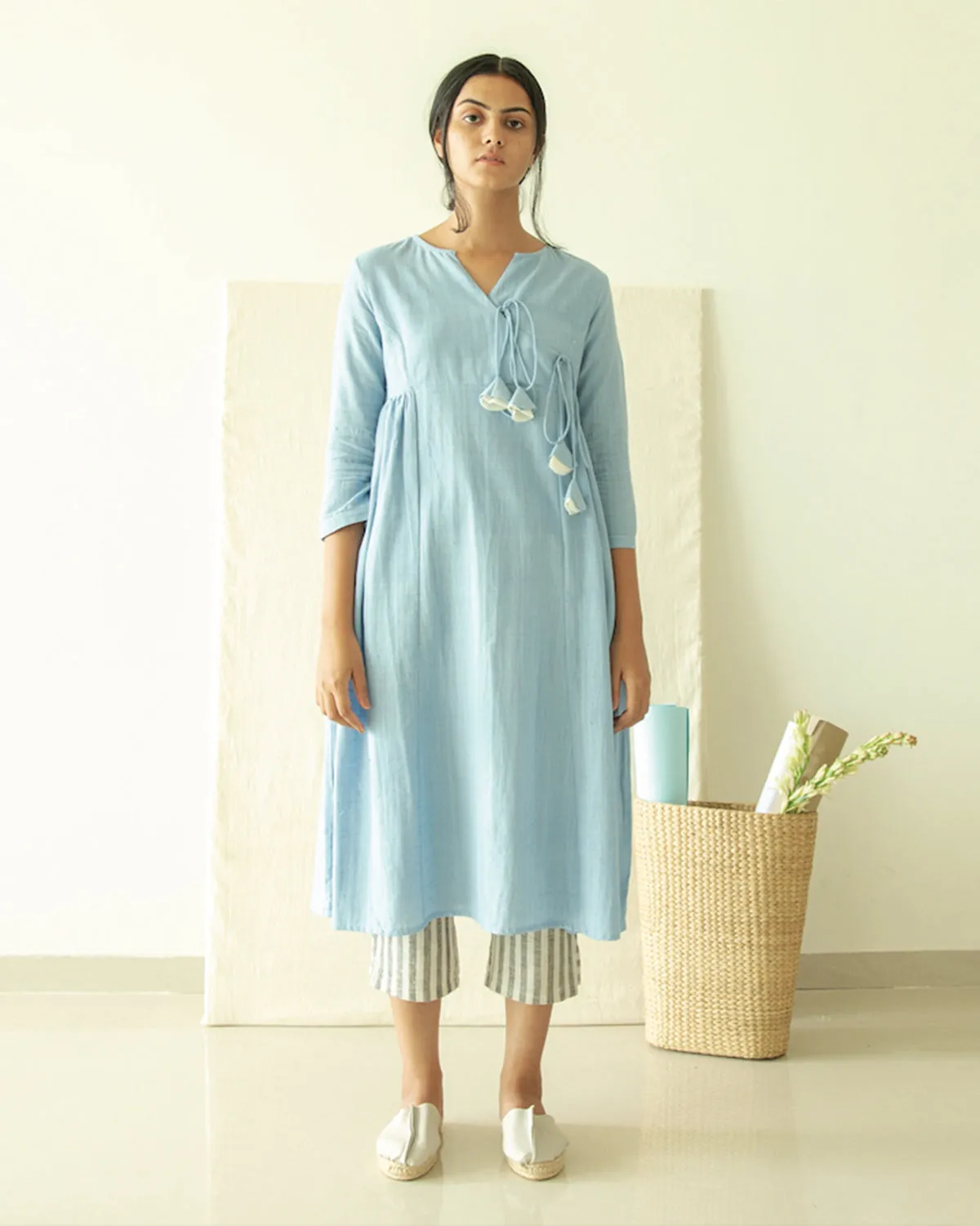Powder Blue Overlap Tunic