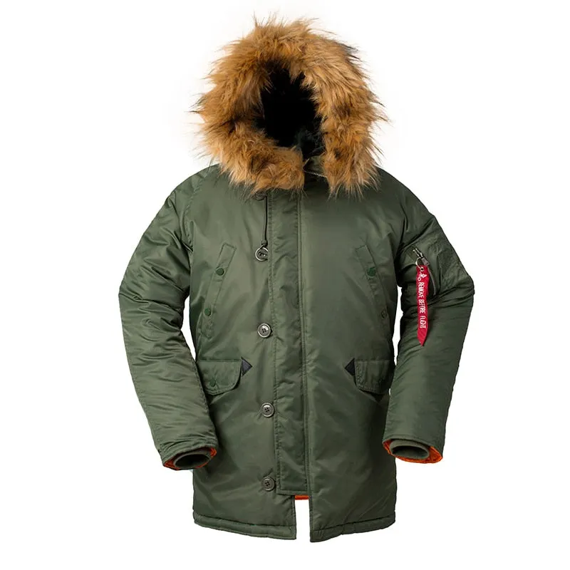 Puffer Men Long Coat Military Tactical Bomber Army Parka
