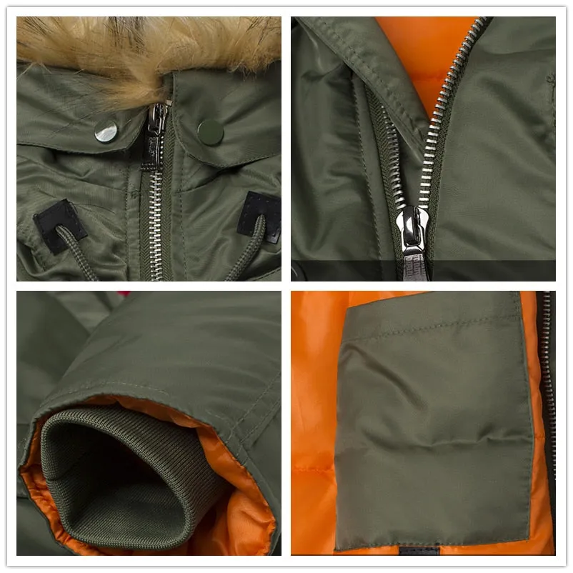 Puffer Men Long Coat Military Tactical Bomber Army Parka