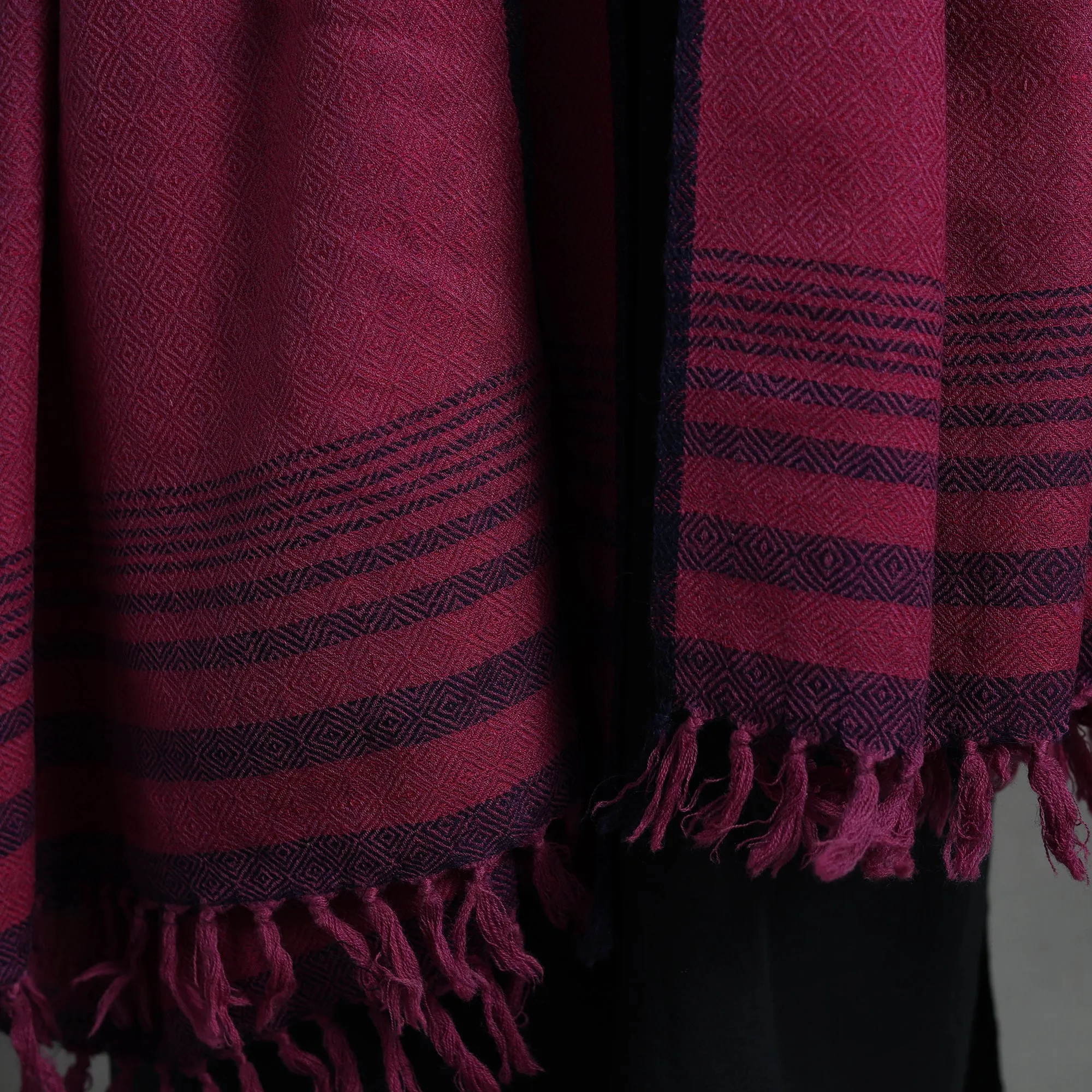 Purple - Kumaun Handwoven Pure Merino Wool Shawl for Women 56
