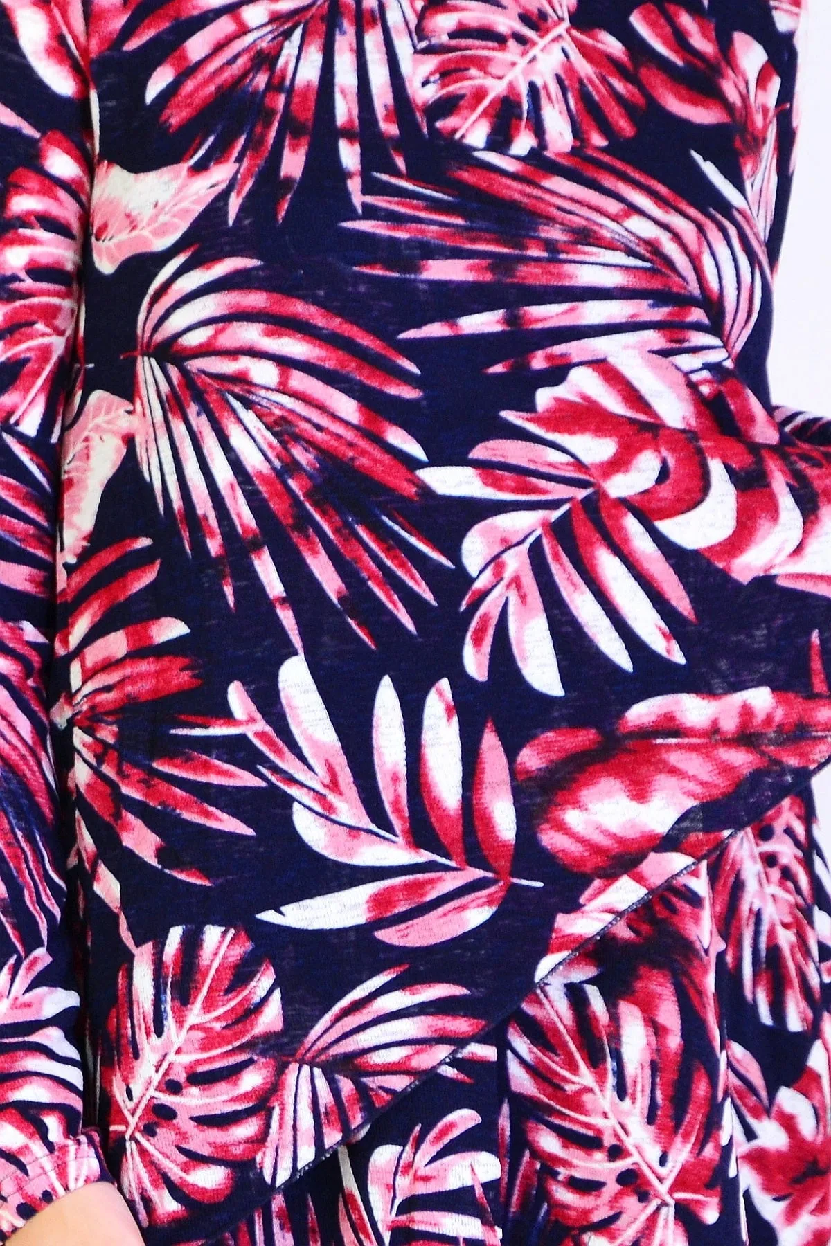 Red Ferns Mesh Layered Tunic