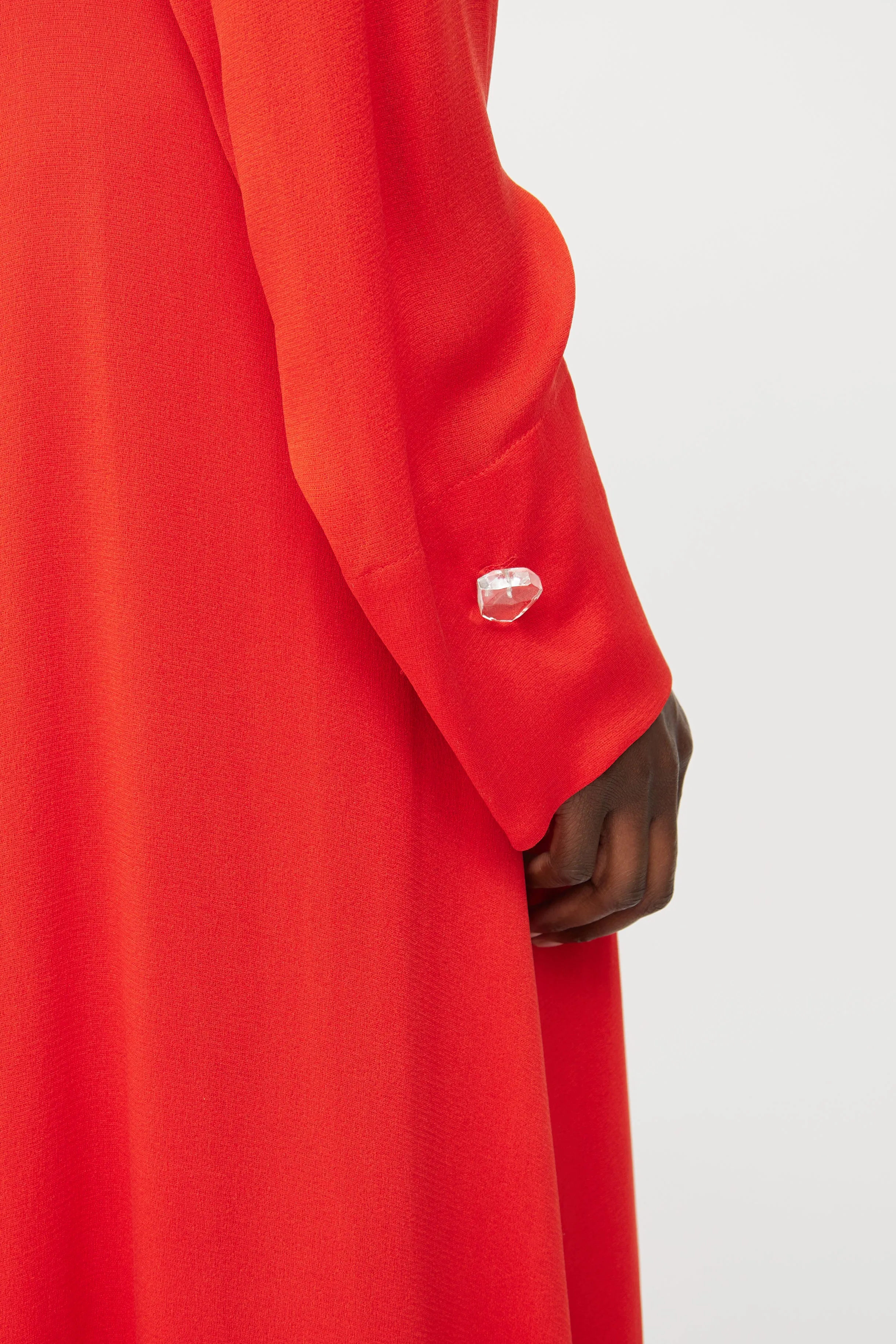 Red Silk Blend Maxi Dress
