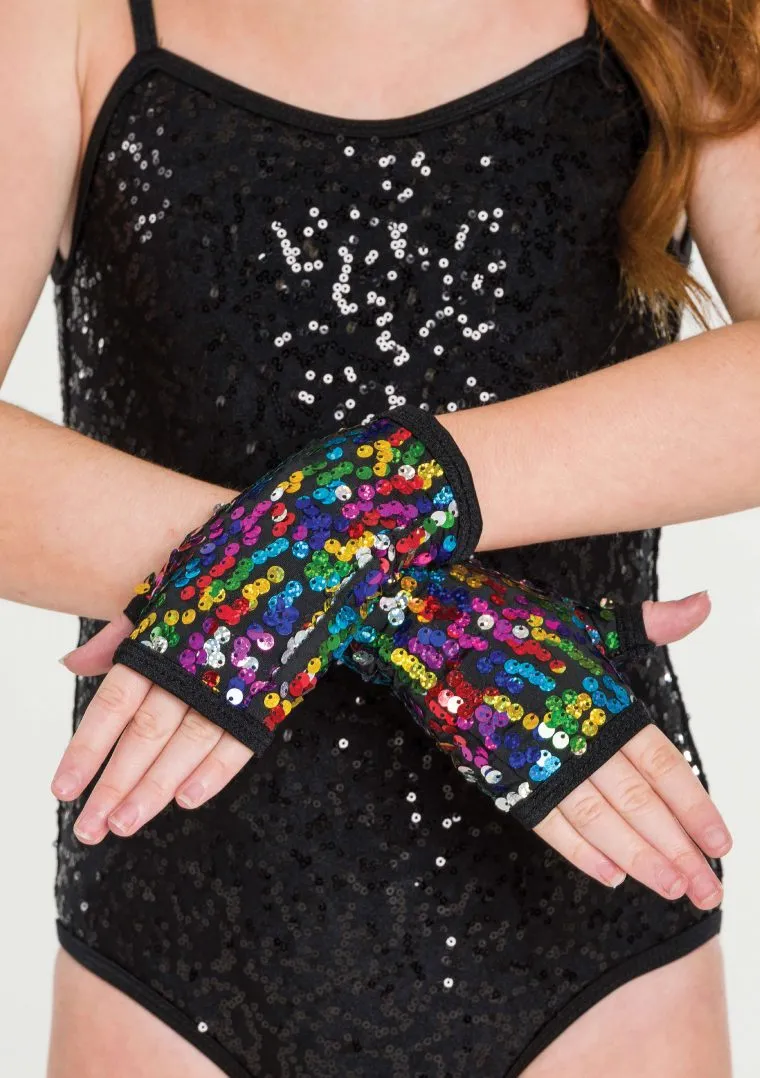 Studio 7 Sequin Fingerless Gloves Acc05