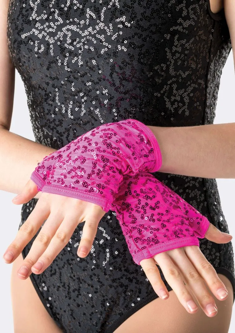 Studio 7 Sequin Fingerless Gloves Acc05